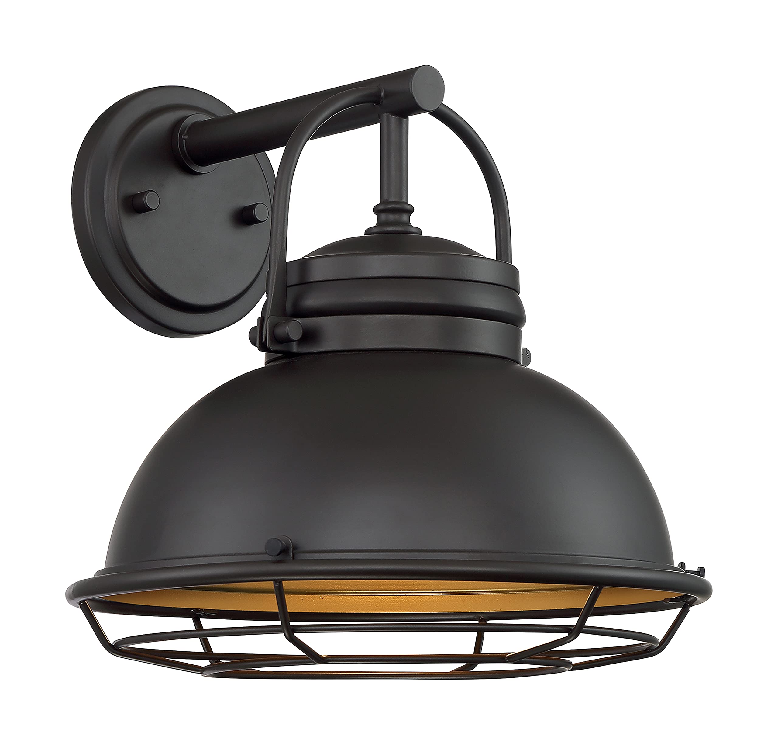 Nuvo Lighting 60/7072 Upton - 1 Light Large Outdoor Wall Lantern, Dark Bronze/Gold Finish - Weatherproof Exterior Light for Porch, Patio, Garden & Entryway