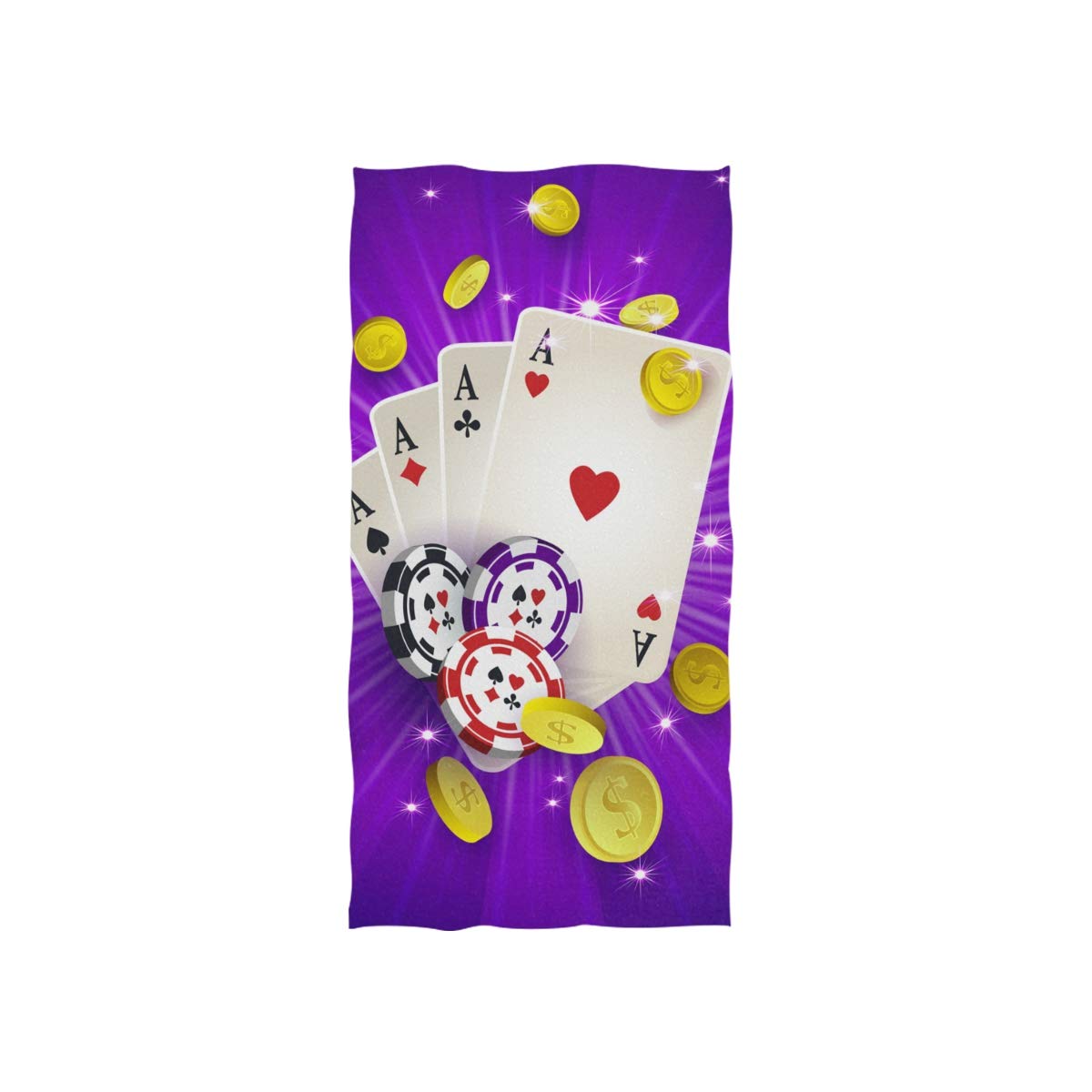 Premium Sinestour Tokens Playing Cards Design Hand Towels - Soft Bathroom & Guest Towels for Home, Gym, Hotel - Perfect for Poker Nights, Spa Days & Luxury Decor