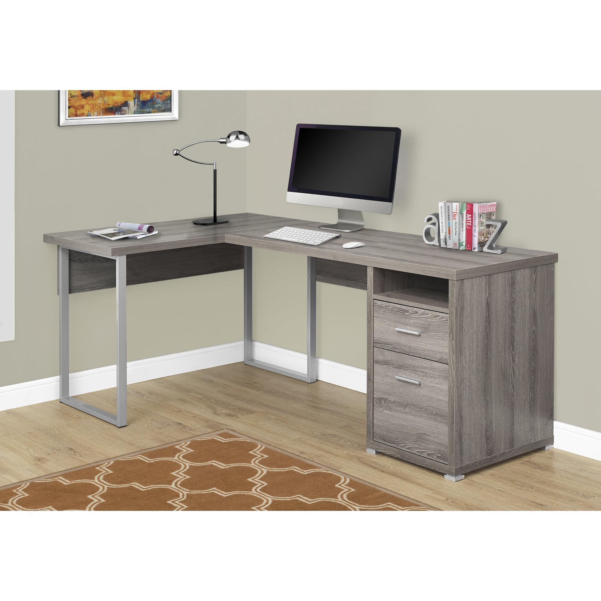 Monarch L-Shaped Office Desk 7255 - Modern Corner Computer Desk for Home & Office Workspace, Gaming & Study Room Setup