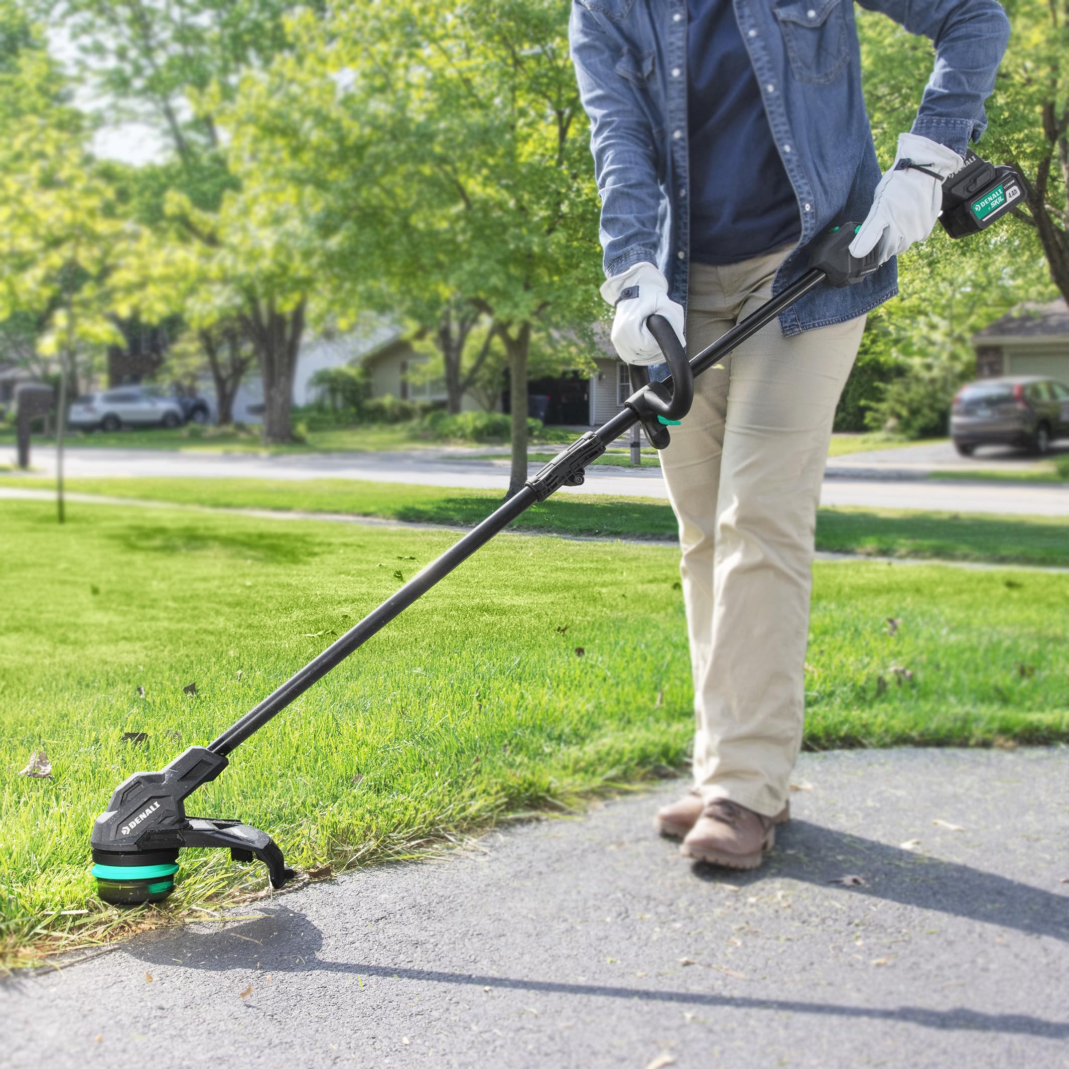 SKIL Denali 20V Brushless 13-Inch Cordless String Trimmer Kit with 4.0Ah Battery & Charger - Lightweight Weed Wacker for Lawn Edging, Yard Maintenance & Landscaping (Blue) - Perfect for Homeowners & Professional Landscapers