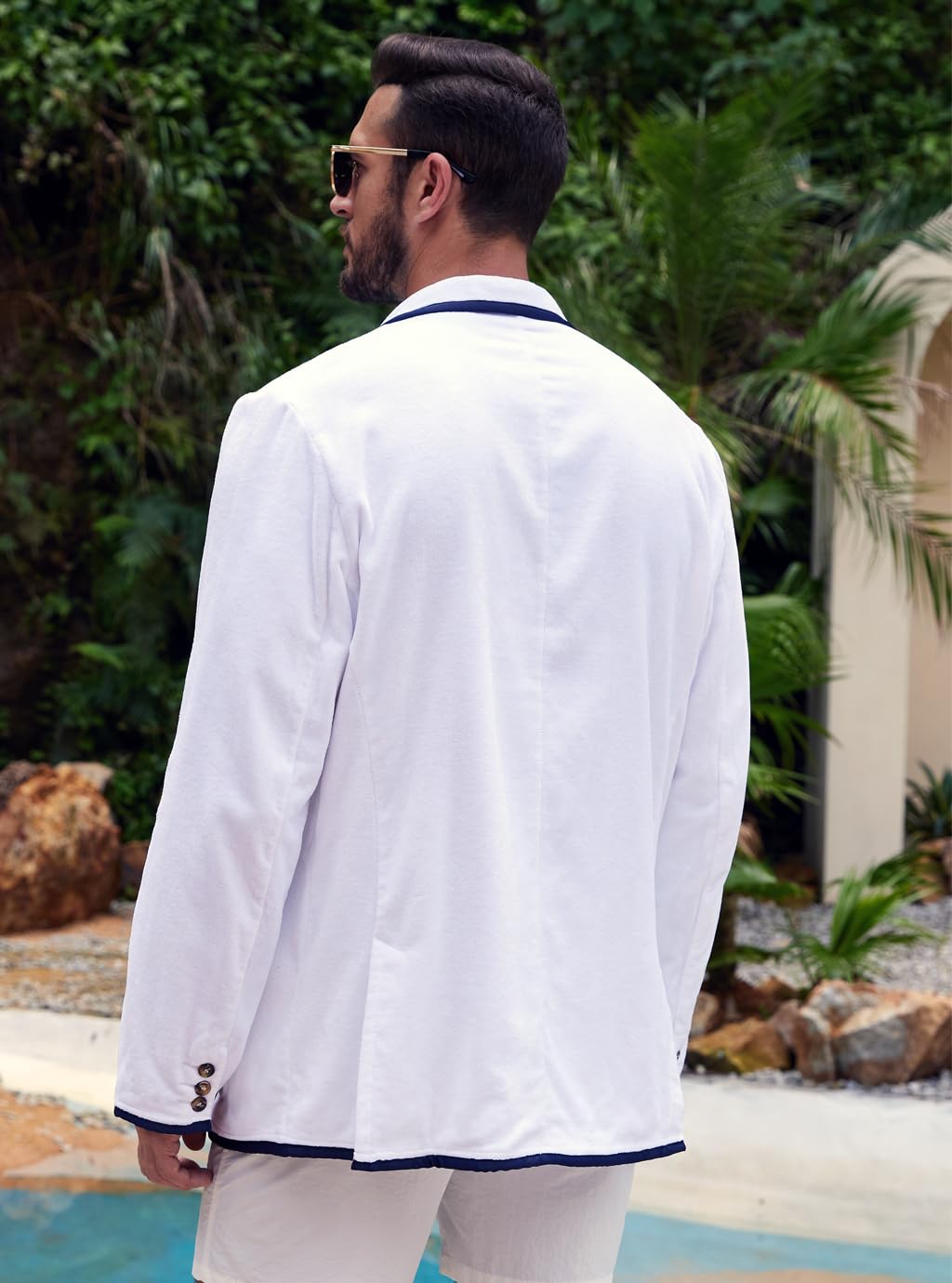 Luxury Men's Bathrobe - Premium Organic Cotton Terry Towelling Blazer, Soft Leisure Cotton Bath Robe for Pool, Beach, and Spa Relaxation