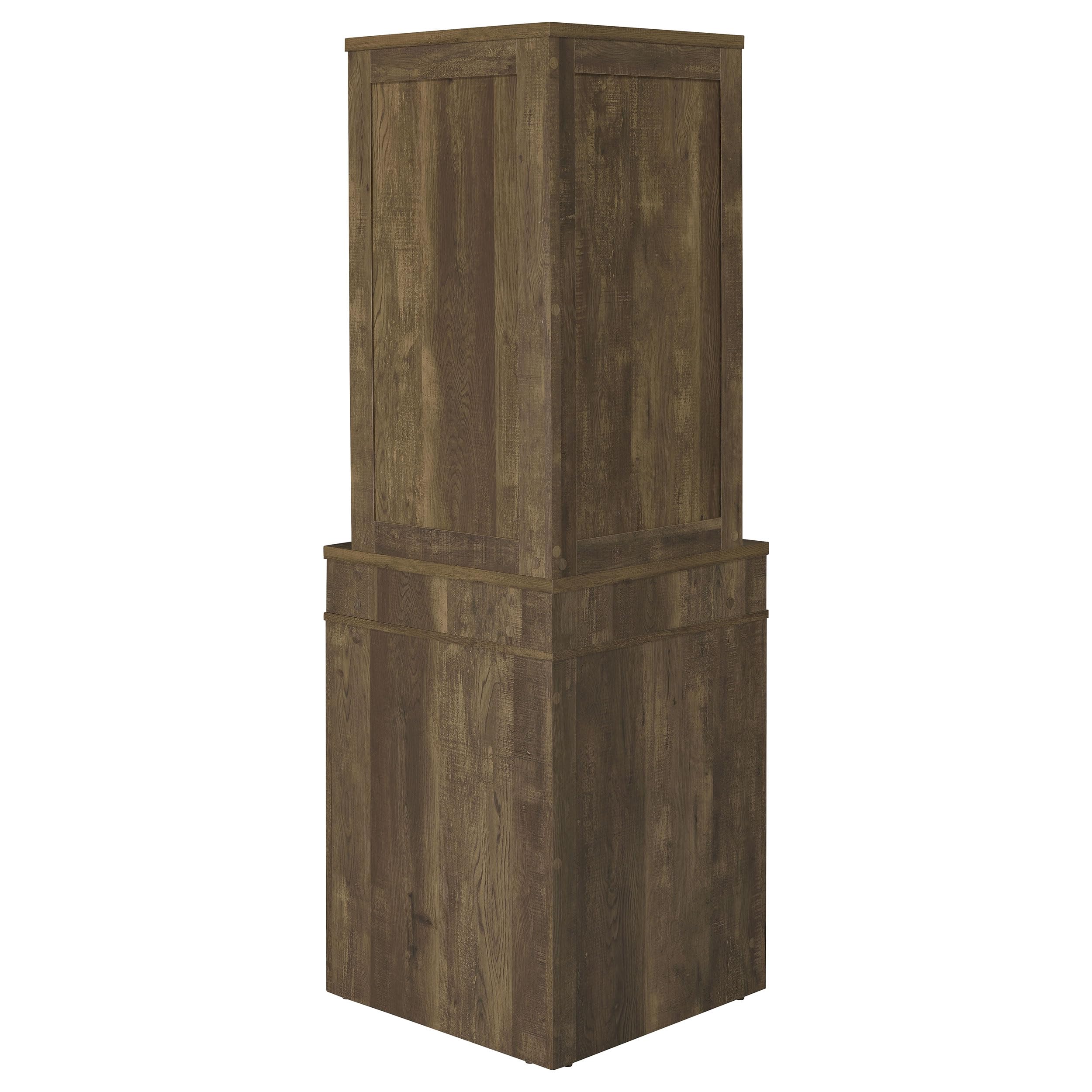 Rustic Oak Bar Cabinet with Stemware Rack - Coaster Furniture 182303 - Perfect for Home Bars, Dining Rooms & Entertaining Spaces