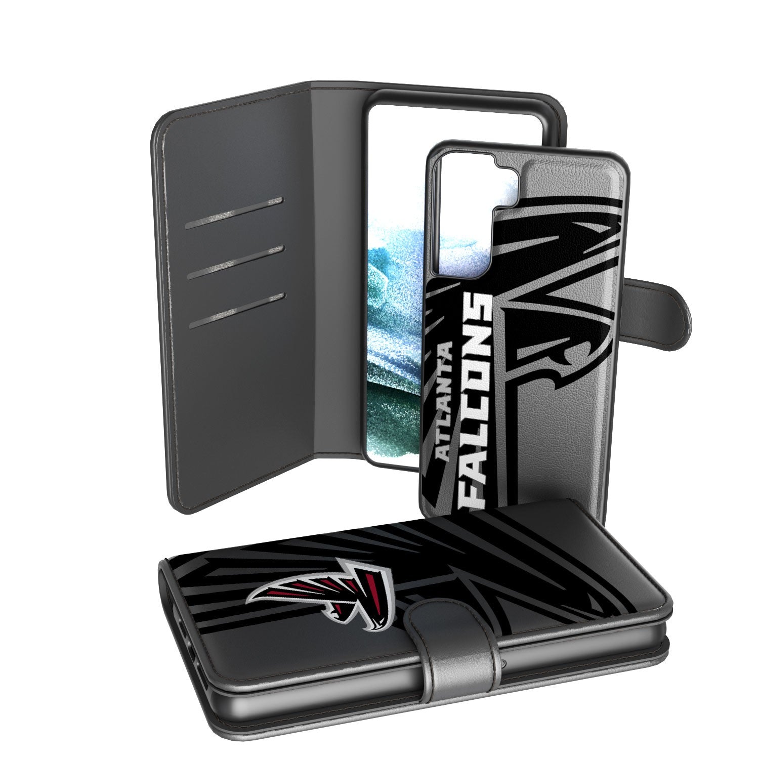 Atlanta Falcons Tilt Wallet Case for iPhone - Slim RFID Blocking Phone Cover with Card Holder - Perfect for Game Day & Everyday Use