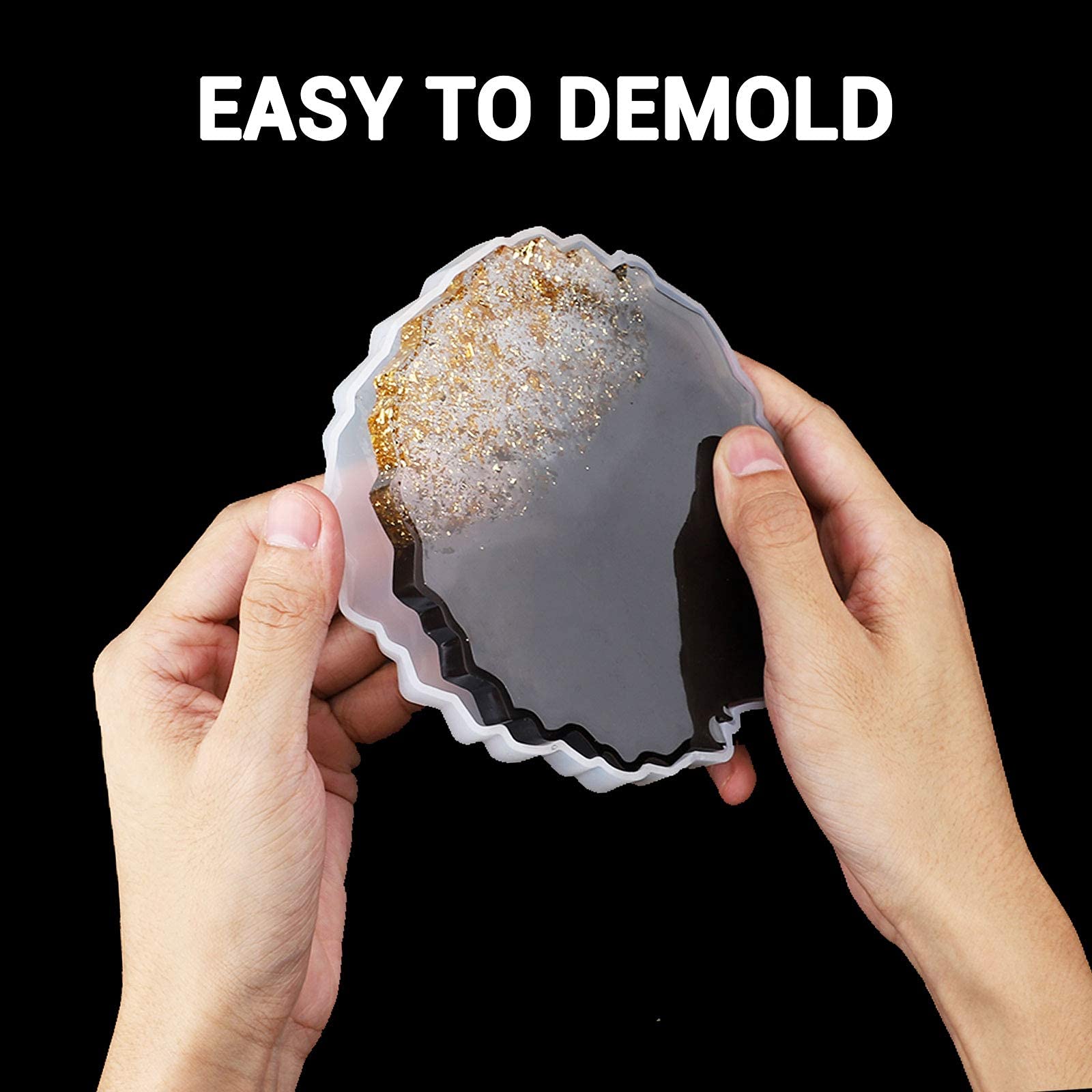 Gartful Resin Coaster Molds Set - 4-Piece Irregular Epoxy Casting Molds for DIY Coasters, Faux Agate Slices, Cup Mats & Candle Holders - Perfect for Home Decor, Craft Projects & Unique Gifts