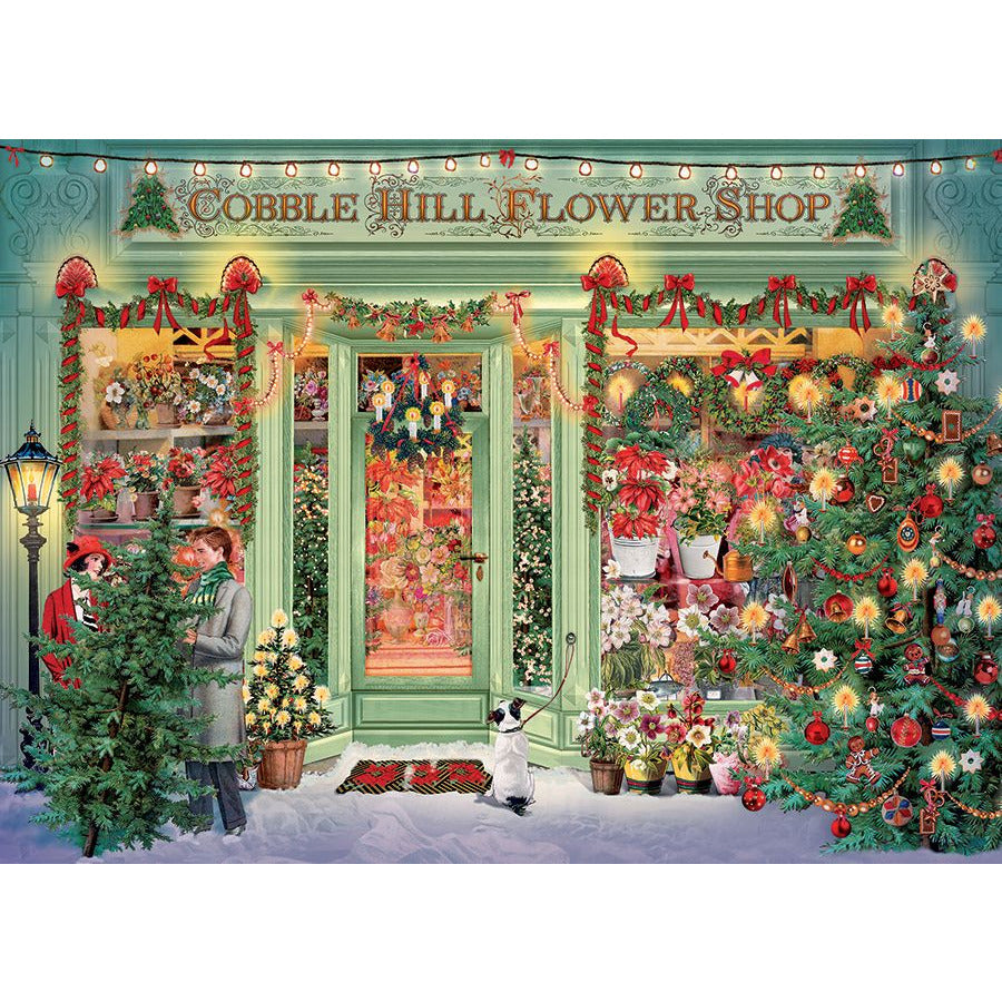 Christmas Flower Shop Pz1000 - Premium Artificial Poinsettia Arrangement for Holiday Decor, Home & Office Festive Decorations