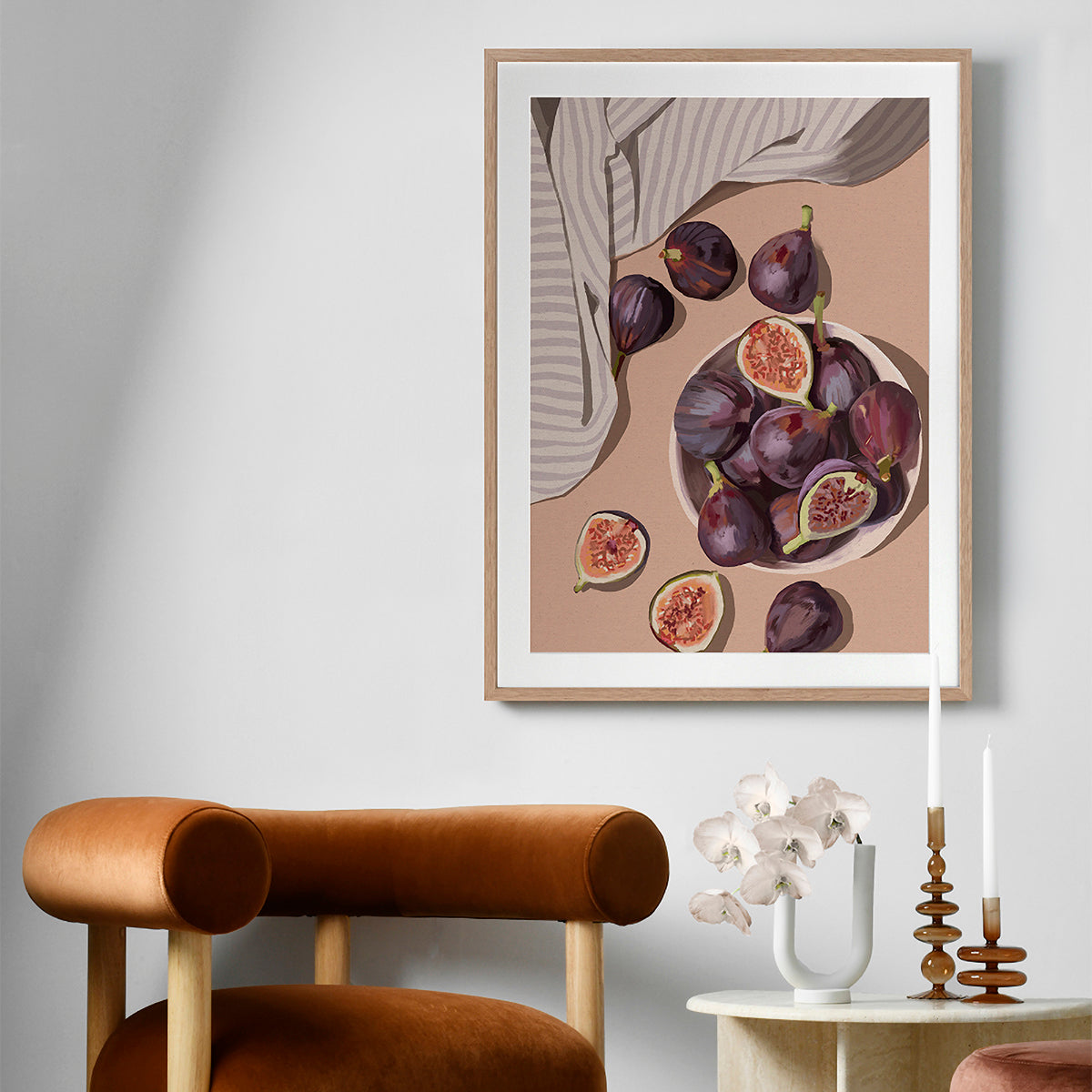 Fresh Figs Portrait Art Print - High Quality Wall Decor for Living Room, Bedroom & Office - Perfect Gift for Home Decor Lovers