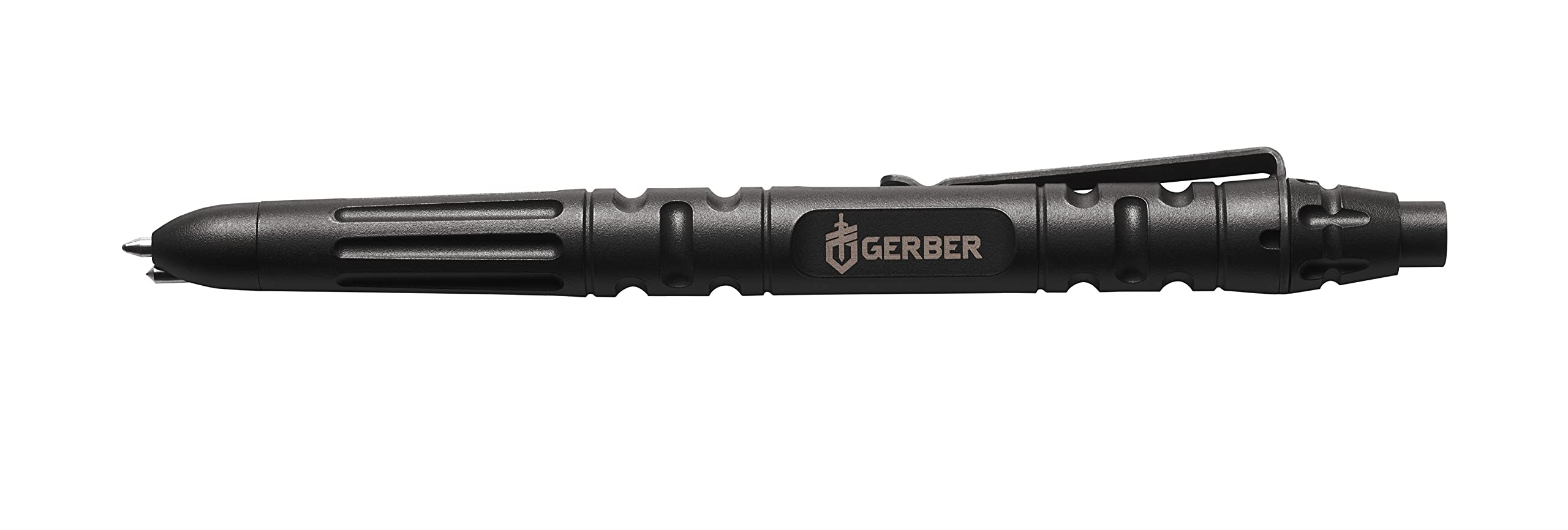 Gerber Gear Impromptu Tactical Pen - Self Defense Pen with Glass Breaker Tip & Pocket Clip - EDC Tactical Gear for Survival, Outdoor & Emergency Use - Black