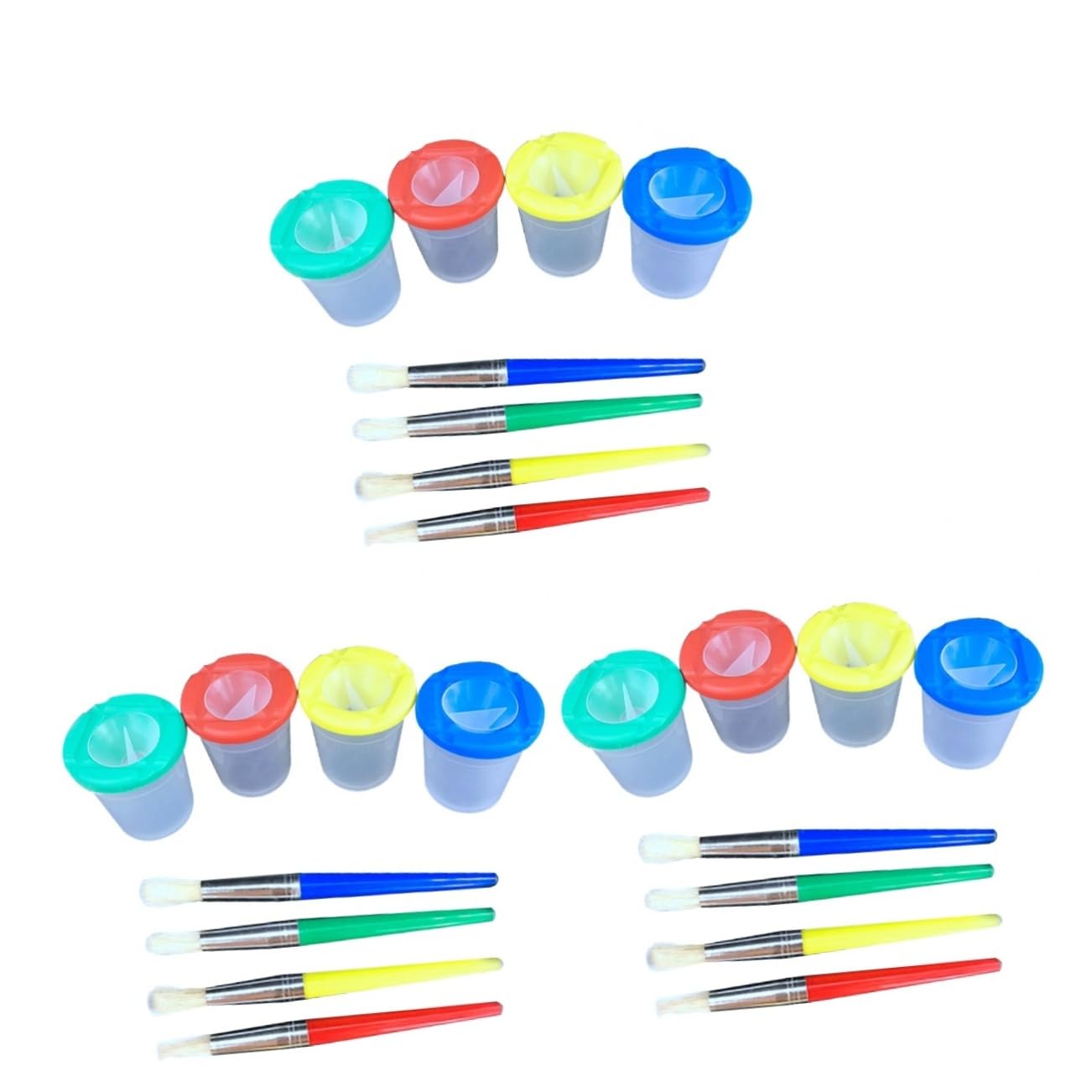 12 Pack No Spill Paint Cups with Lids - Leak Proof Art Supplies for Kids & Toddlers, Perfect for Painting, Crafts, Classroom Activities & DIY Art Projects