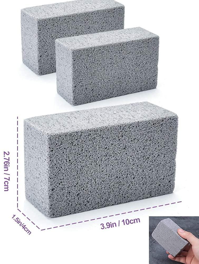 Blackstone Griddle Scraper & Cleaning Brick Kit - 3 Pack Eco-Friendly Grill Cleaner for BBQ, Pool, Oven, Baking Steel & Flat Top Cookers | Removes Tough Stains & Residue | Perfect for Outdoor Cooking, Camping & Backyard BBQs