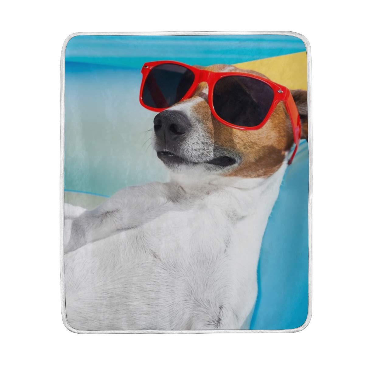 Super Soft Vipsk Throw Blanket - 50x60 Inch Plush Microfiber Polyester Blanket for Bed, Sofa & Office | Warm Lightweight Cozy Blanket with Funny Jack Russell Terrier Design | Perfect for Lounging, Napping & Home Decor