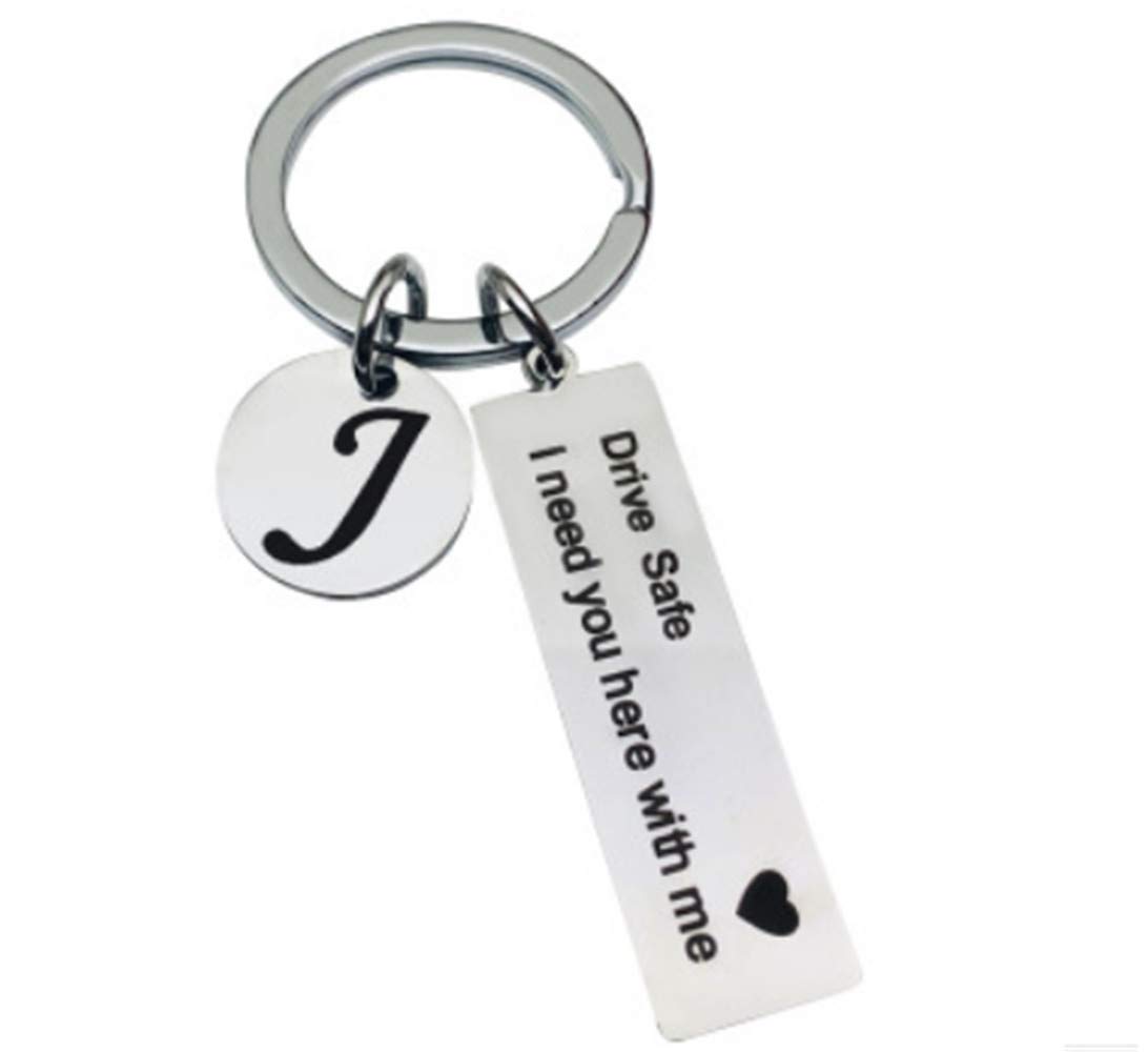 Drive Safe Keychain - 26 Letter Keychain for Drivers | Thoughtful Appreciation Gift | Perfect for Road Trips & Safe Driving Reminders