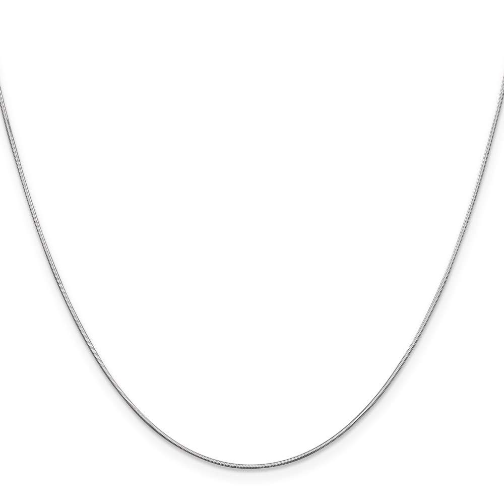 14K White Gold 0.80mm Octagonal Snake Chain Choker Necklace for Women - Elegant Layering Jewelry for Party, Wedding & Everyday Wear