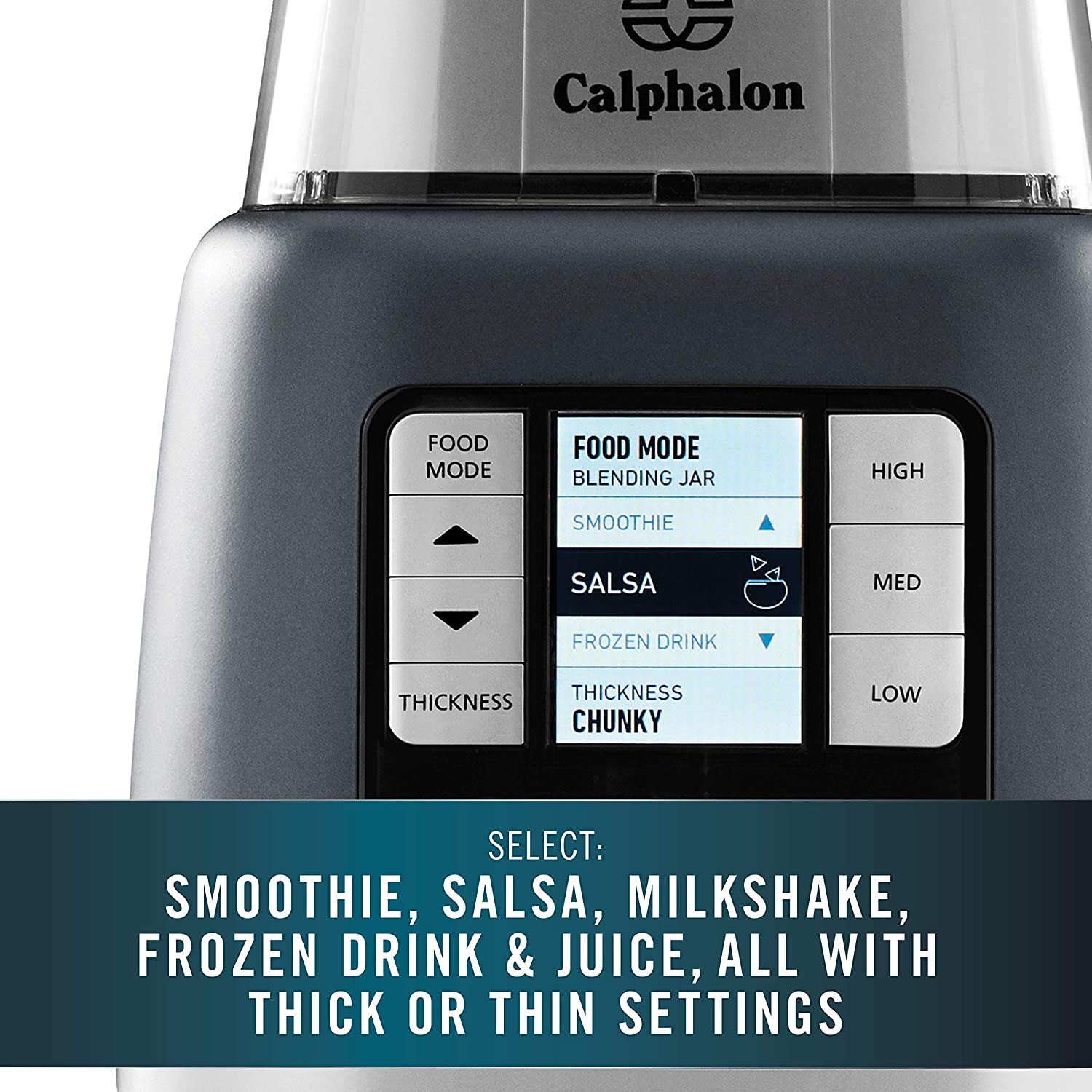 Calphalon 1200-Watt Professional Blender with 24-Oz Portable Blend-n-Go Cup | Dark Stainless Steel | Perfect for Smoothies, Protein Shakes & Meal Prep | Ideal for Home Kitchen, Gym & Office Use