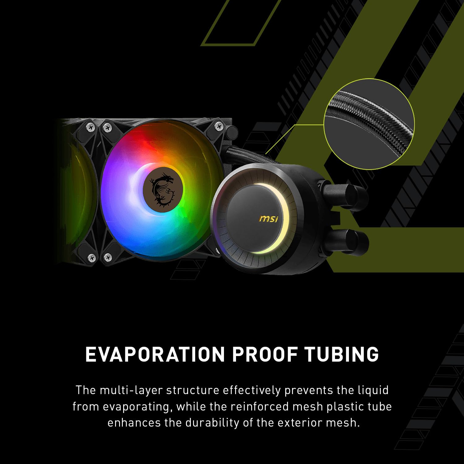 MSI MAG CORELIQUID E240 White AIO RGB CPU Liquid Cooler - 240mm Radiator with Dual 120mm ARGB PWM Fans - Premium Cooling for Gaming PC & Workstation Builds