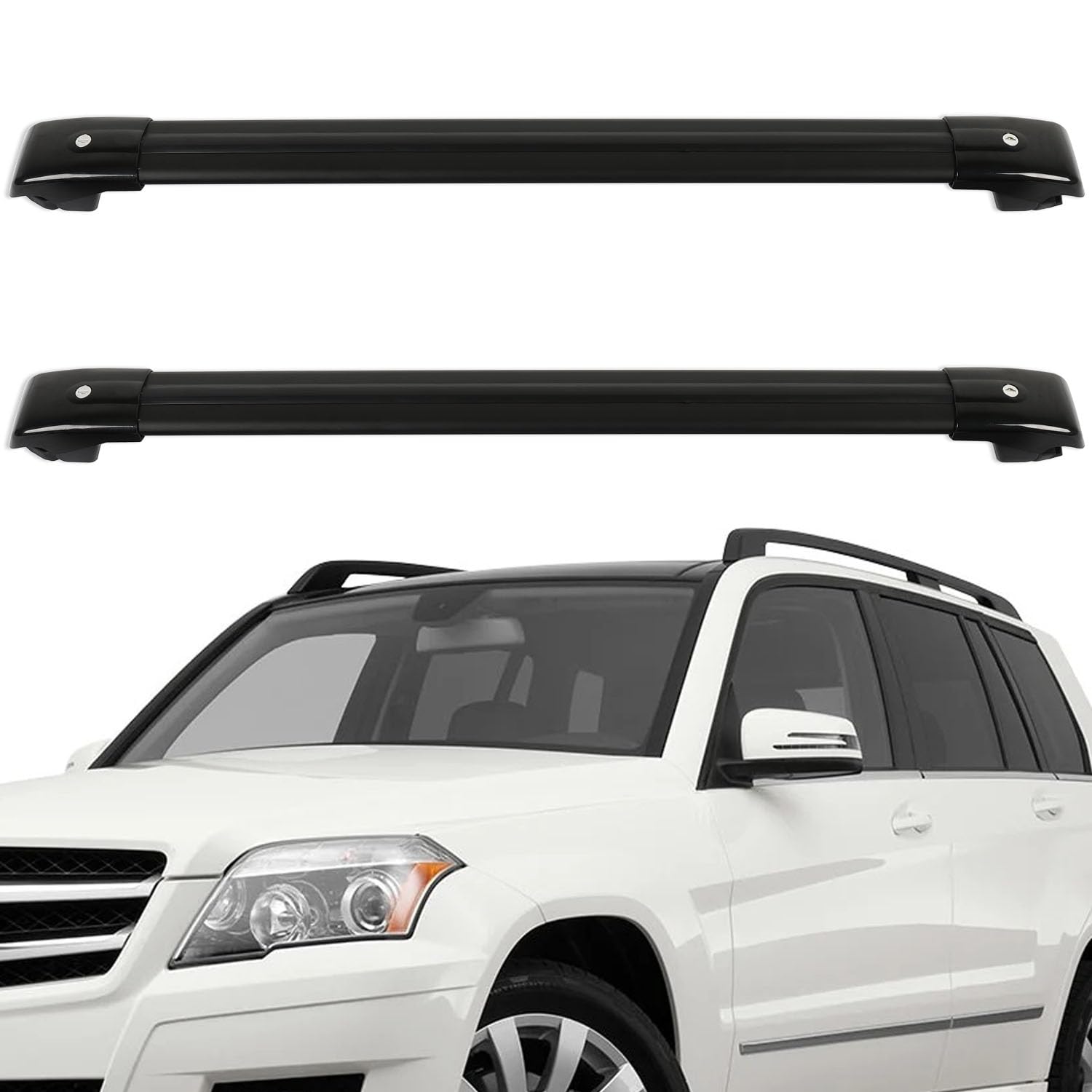 OCPTY Universal Roof Rack Cross Bars for Mercedes-Benz GLK250 (2013-2015) & GLK300 (2010-2012) - Heavy Duty Cargo Carrier for Luggage, Kayak, Canoe, Bike, Snowboard | Perfect for Road Trips & Outdoor Adventures