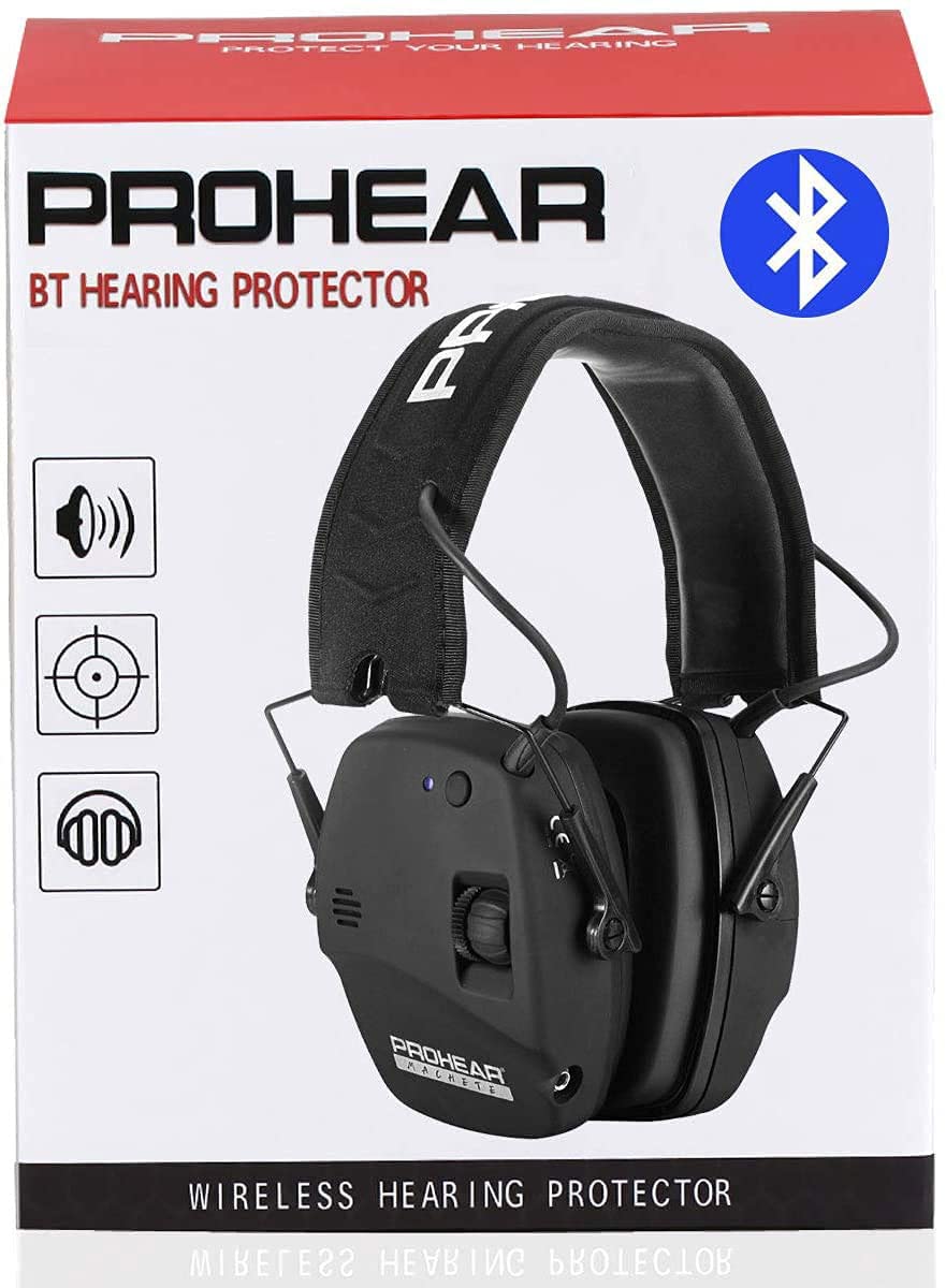PROHEAR 030 Bluetooth 5.4 Electronic Shooting Earmuffs - Noise Cancelling & Sound Amplification Hearing Protection for Gun Range, Hunting & Shooting Sports - Perfect Gift for Men & Women (Black) - Ideal for Outdoor Activities, Shooting Practice & Hearing Safety