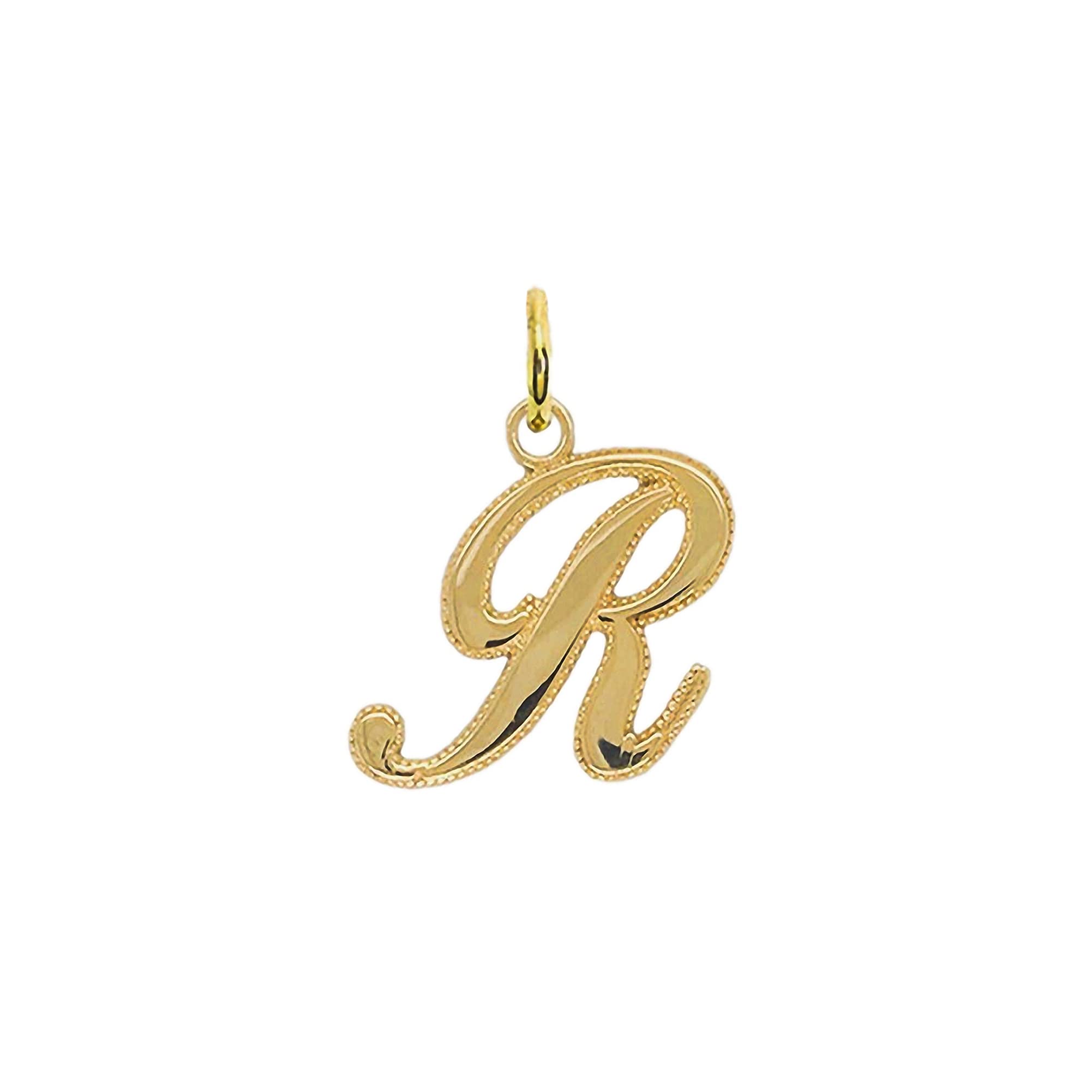 14K Gold Initial Letter Pendant Necklace - Personalized A-Z Charm Jewelry for Men & Women | Made in USA | Yellow Gold | Perfect for Gifts, Anniversaries & Everyday Wear