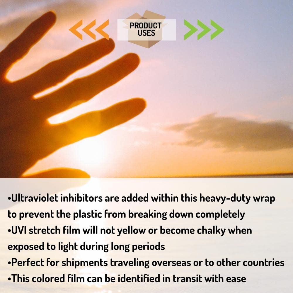 PSBM UV Protection Machine Stretch Wrap - 20 Inch x 6000 Feet, 80 Gauge Clear Plastic Cling Film (1 Pack) for Pallet Moving & Packing | Heavy-Duty Shipping Protection, Warehouse Storage & Industrial Use