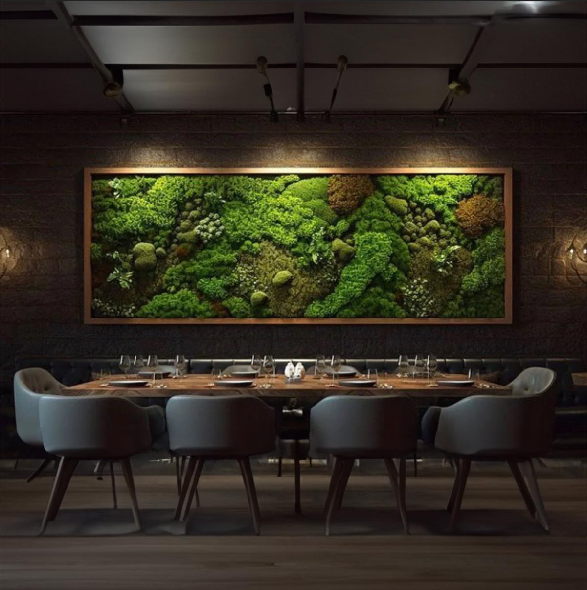 Stabilized Moss Horizontal Sculpture - Natural Home Decor for Wall Art, Terrariums & Zen Gardens