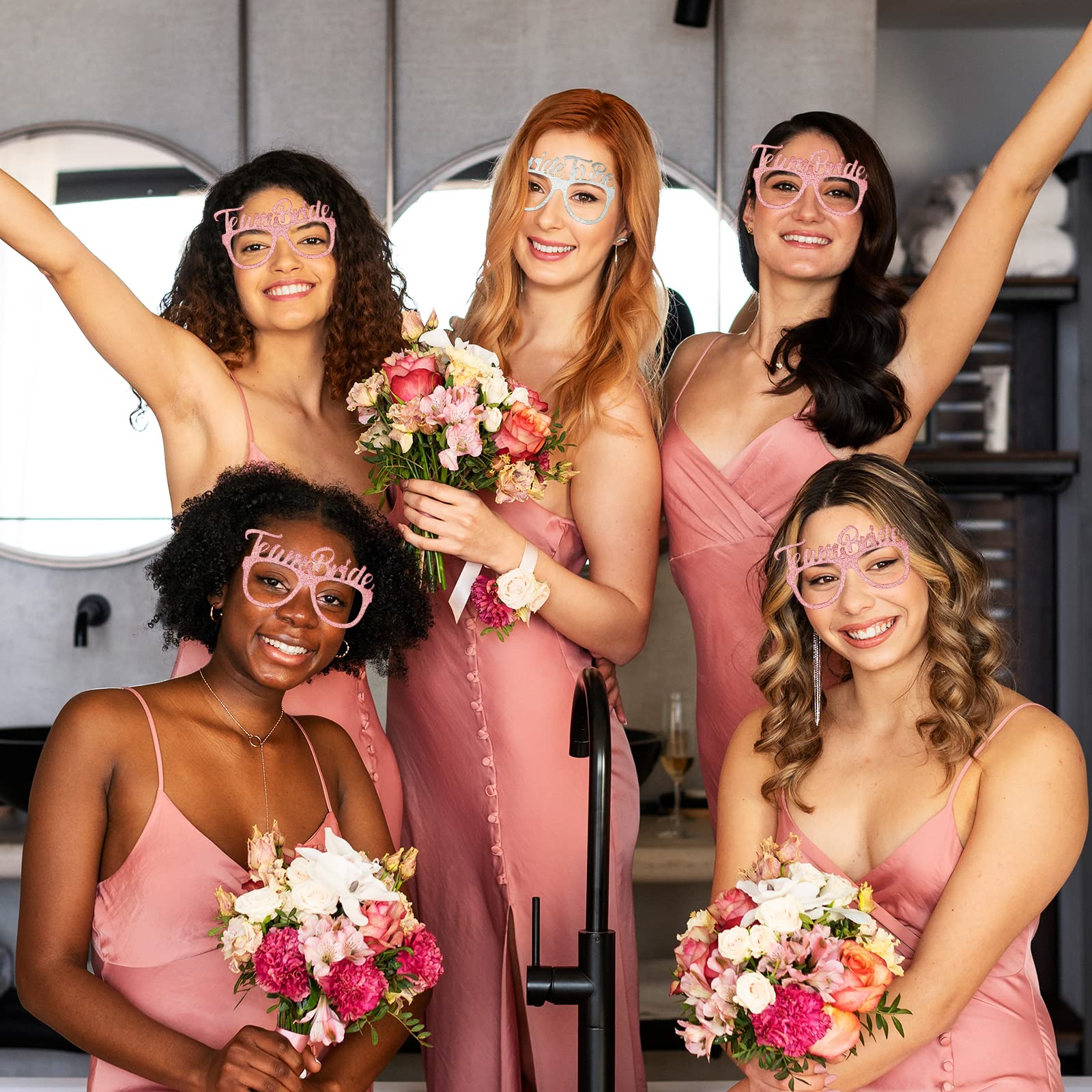 10 Pack Rose Gold Bride to Be Glasses - Shiny Hen Party Accessories for Bachelorette Night, Team Bride Photo Props & Wedding Decorations - Perfect for Bridal Showers, Bachelorette Parties & Girls' Night Out