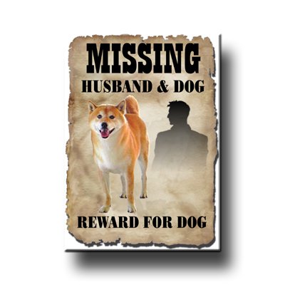 Funny Shiba Inu Husband Missing Reward Fridge Magnet - Cute Dog Lover Gift for Refrigerator, Whiteboard & Office - Perfect for Pet Owners & Anime Fans
