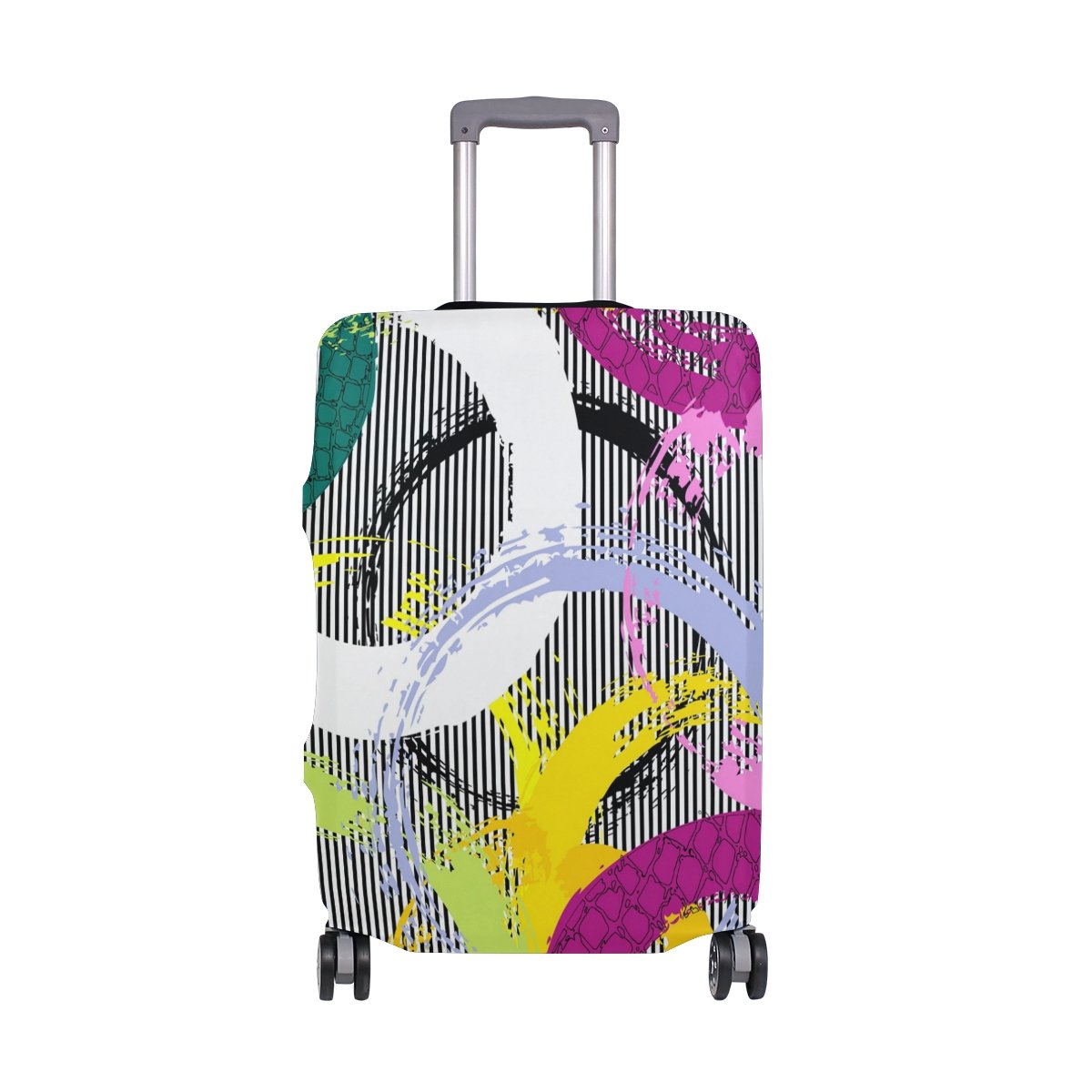 Vintage Circles Geometric Striped Suitcase Cover - Waterproof Luggage Protector for Travel | Fits Kids, Men & Women Carry-On Bags | Perfect for Airports, Vacations & Business Trips