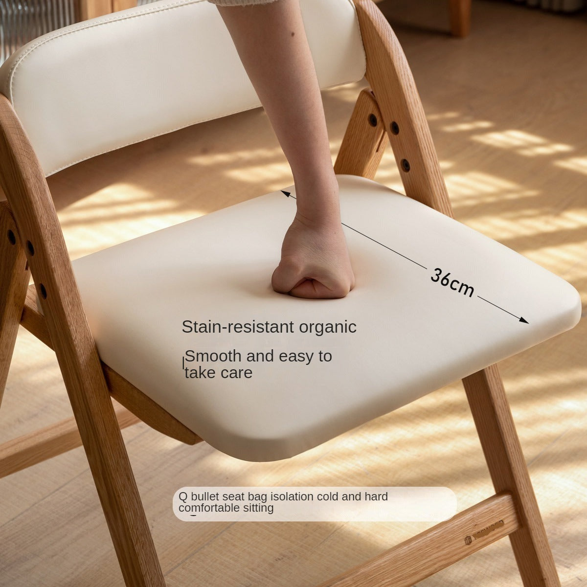 Premium Oak Solid Wood Folding Chair - Organic, Durable & Portable - Perfect for Camping, Picnics, Beach, Patio & Indoor Use