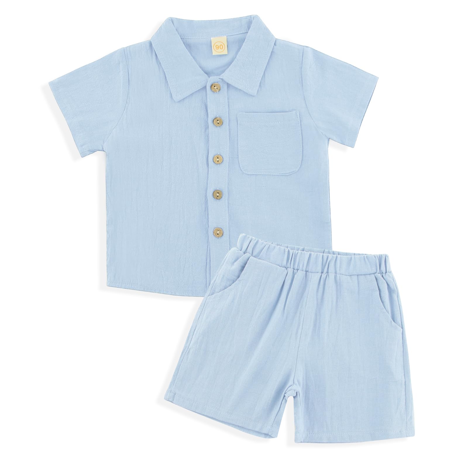 Breathable Linen Baby Clothes Set - Soft Cotton Linen Top & Shorts for Girls and Boys | Perfect for Summer Vacation, Beach Trips & Outdoor Adventures