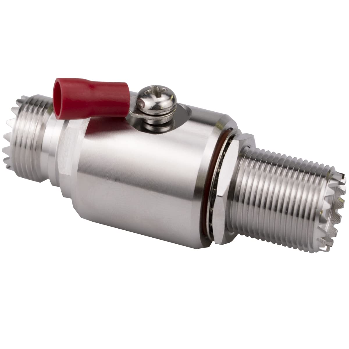 PL-259 UHF Lightning Surge Protector - Female to Female Lightning Arrestor for CB Ham Radio Antennas | Weatherproof Bulkhead Connector for Outdoor Antenna Protection & Lightning Safety