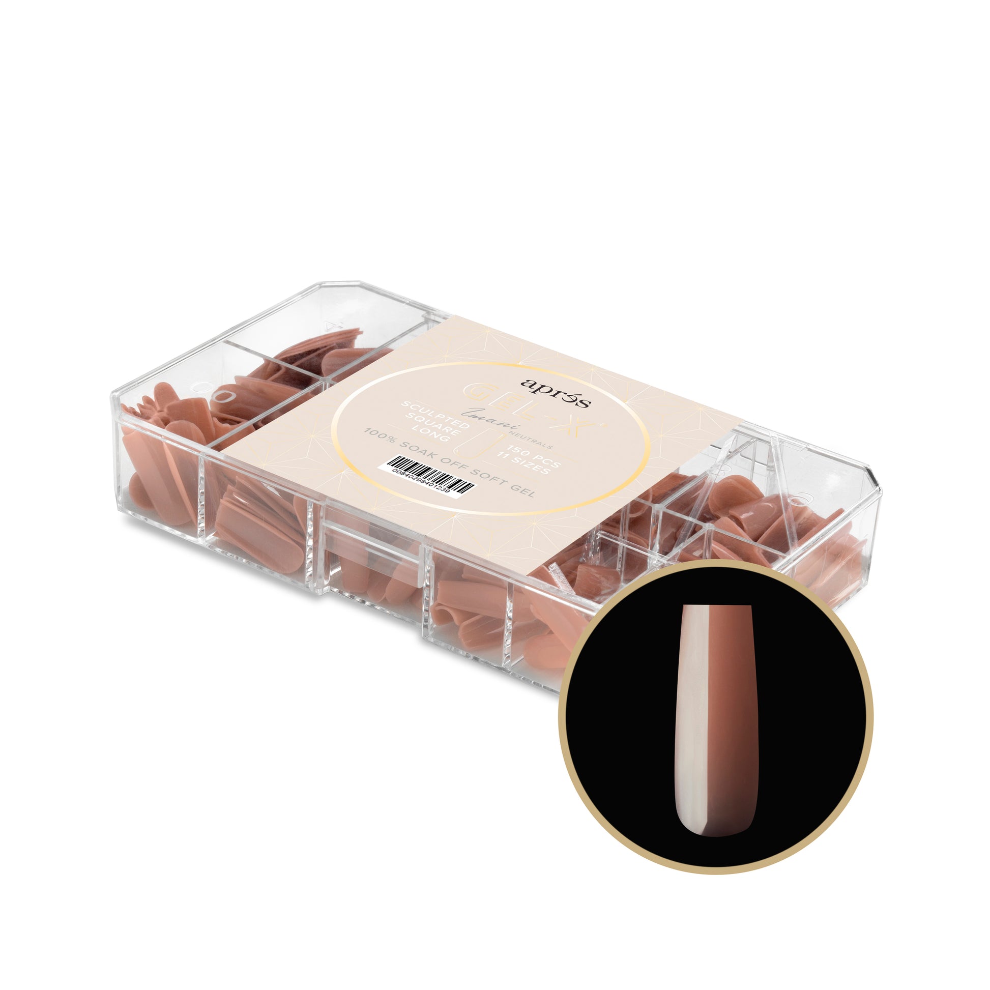 Apres Neutrals Extension Tips 150Pcs - Imani Professional Nail Tips for Natural Look - Perfect for Acrylic Nails, Manicures & Salon Use