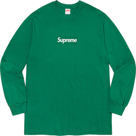 Supreme Box Logo Long Sleeve T-Shirt - Green | Streetwear Fashion for Men & Women | Perfect for Casual Wear & Urban Outfits