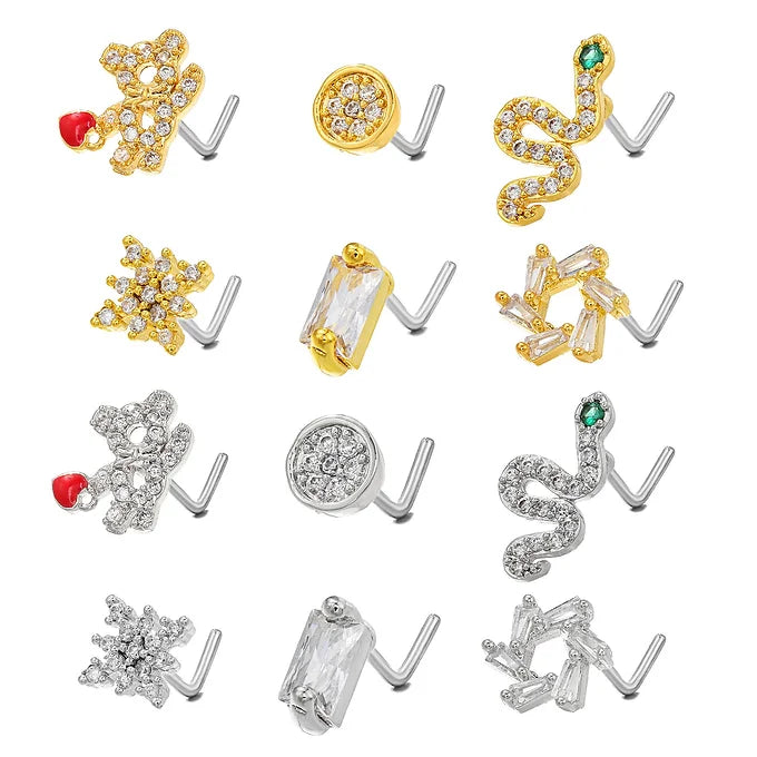 20G Surgical Steel Small Nose Ring L Bend Nose Stud - Hypoallergenic Body Jewelry for Sensitive Skin | Perfect for Daily Wear, Piercing Healing & Fashion Accessories (BD567)