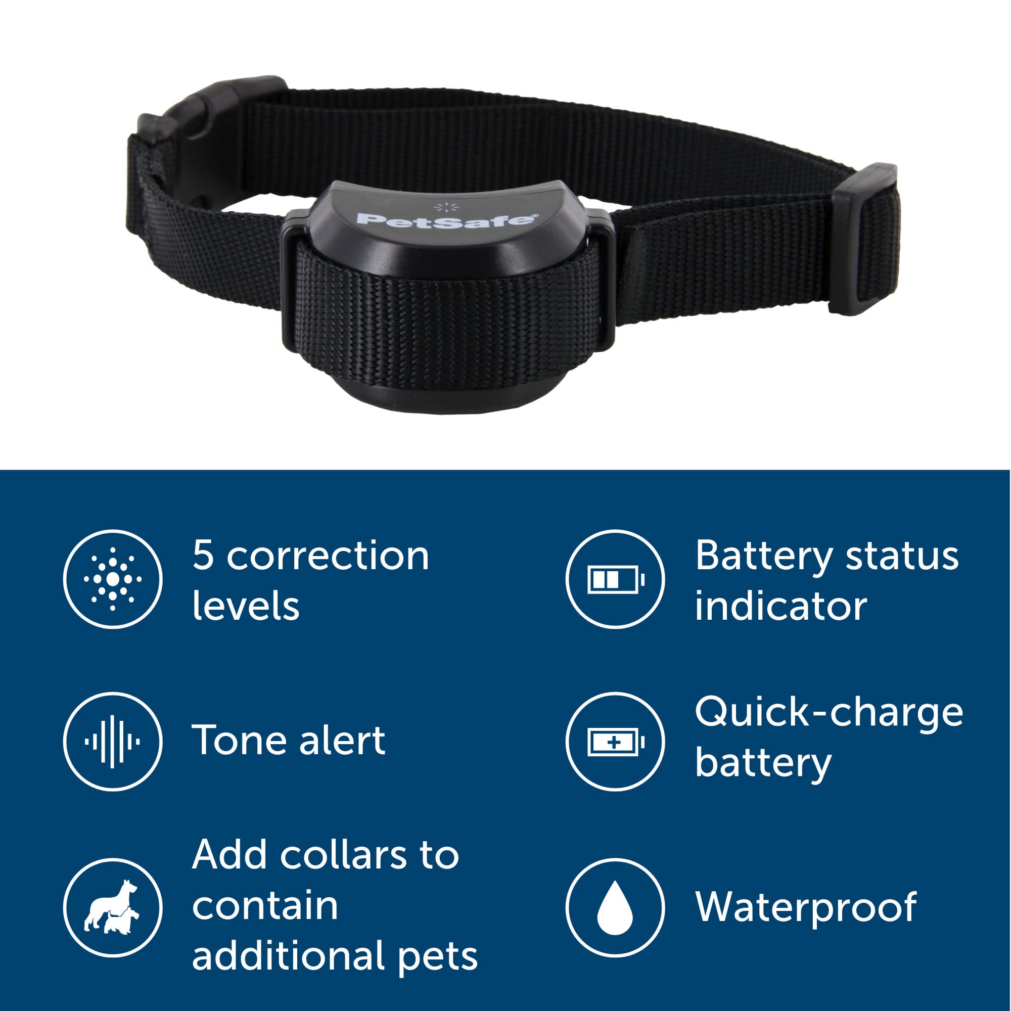 PetSafe Stay & Play Wireless Dog Fence System - Rechargeable Waterproof Collar for Dogs, Compatible with All PetSafe Wireless Fences, Invisible Pet Containment Solution (Black) - Perfect for Backyard, Garden & Outdoor Pet Safety
