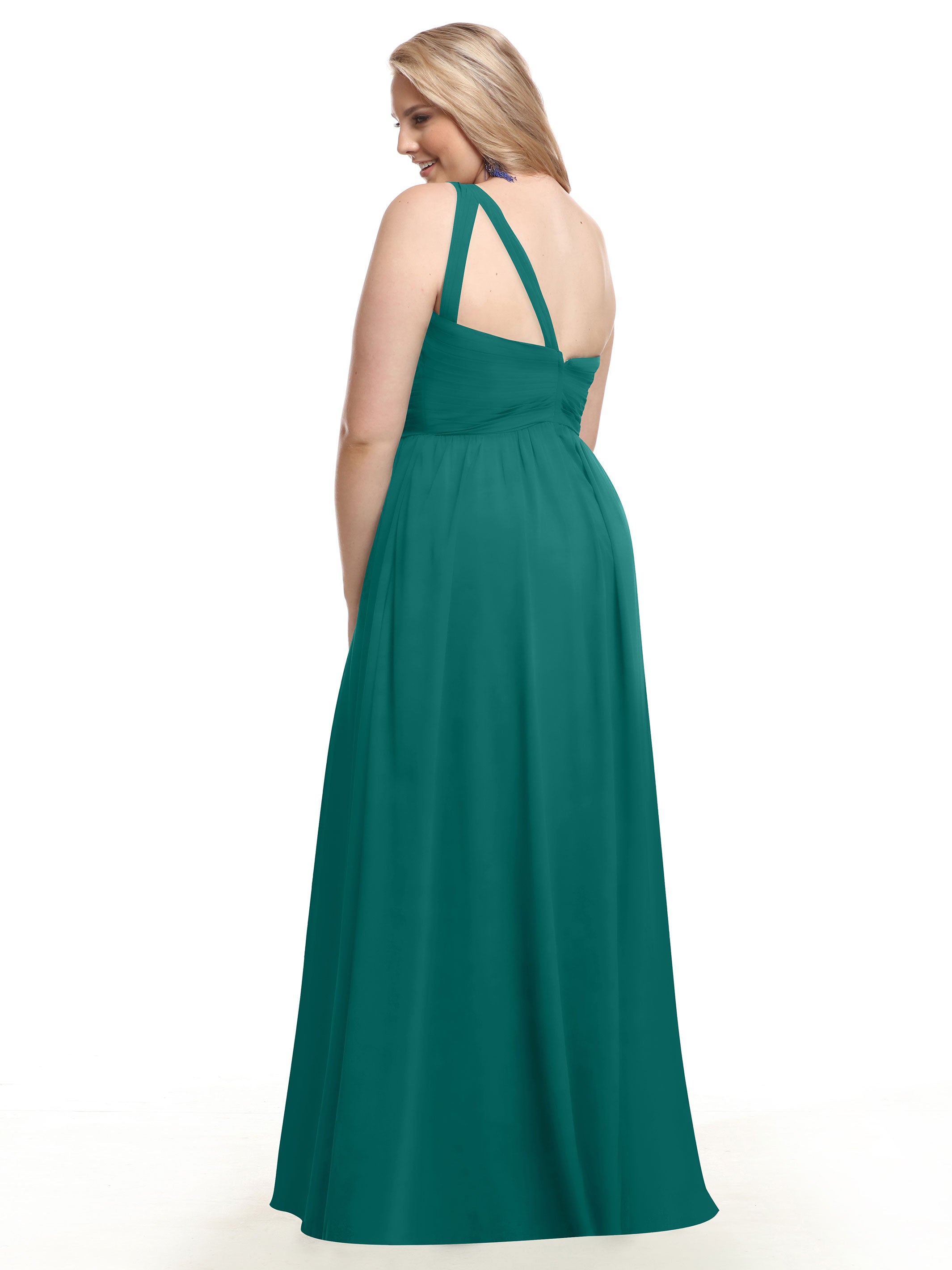 Elegant One Shoulder A-Line Chiffon Bridesmaid Dress with Ruching - Perfect for Weddings, Formal Events & Special Occasions (Style #80047)
