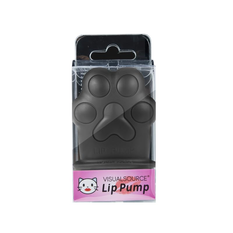 Natural Lip Plumper Tool - Cute Silicone Cat Paw Lip Enhancer for Fuller, Sexy Lips | Quick & Safe Lip Plumping Device | Perfect for Makeup, Beauty Routine & Self Care (Black)
