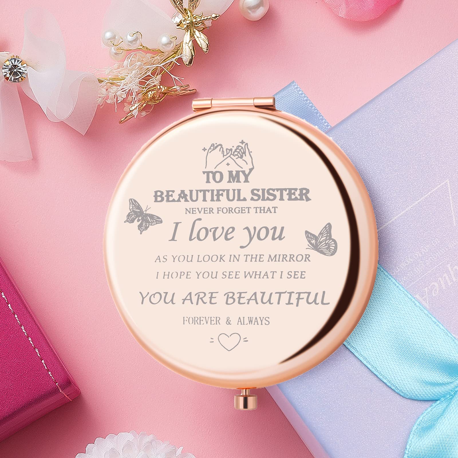 Personalized Inspirational Quote Mirror - Best Gift for Sister, Women, Friends & Coworkers - Birthday, Valentine's Day, Graduation, Thanksgiving, Christmas - Perfect for Home Decor, Bedroom, Office & Gifting