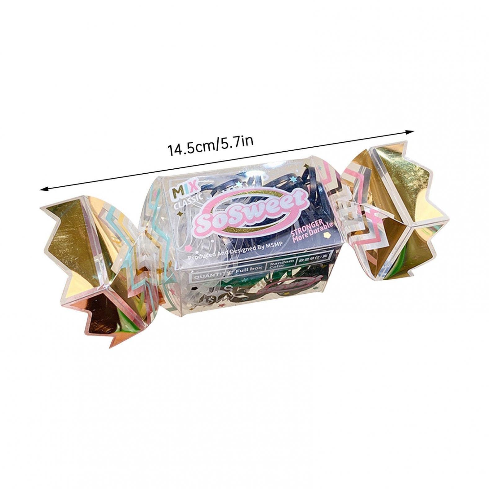 130Pcs Soft No Damage Elastic Hair Ties with Candy Box - Small Rubber Hair Bands for Women & Girls, Perfect for Ponytails, Braids & Everyday Hair Accessories - Great for School, Office & Gym Use