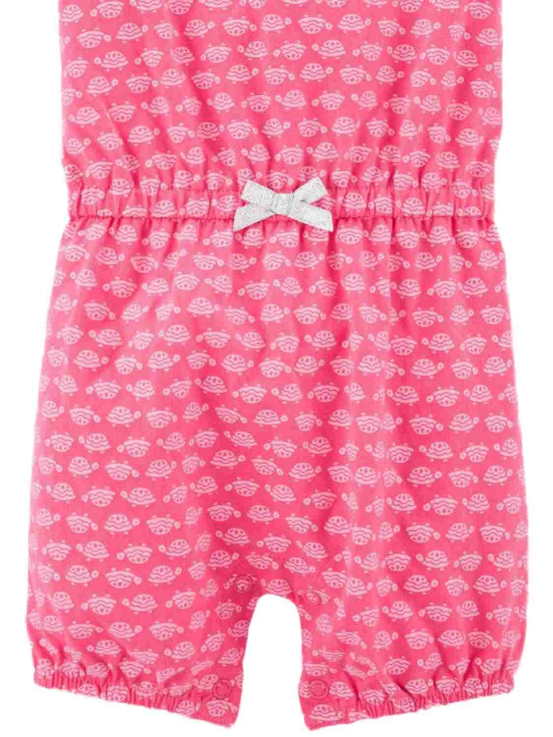 Carters Infant Girls Pink Glitter Sweet Turtle Romper Bodysuit - Soft Cotton Baby Creeper Outfit for Playdates & Photo Shoots