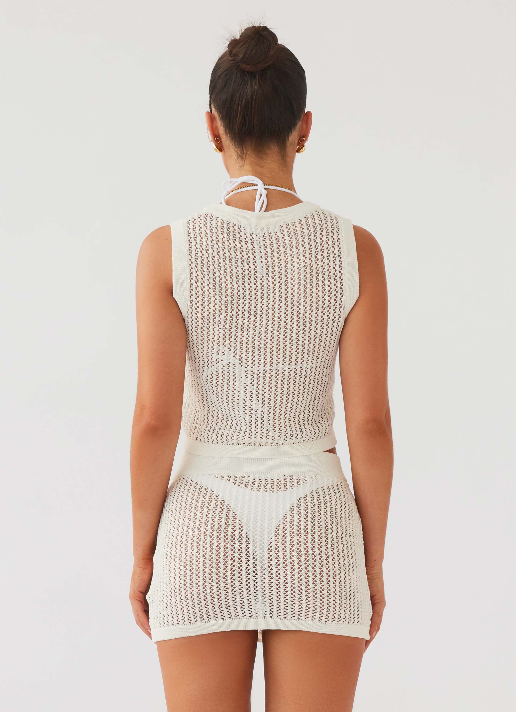 Beach Club Crochet Mini Skirt - White Summer Skirt for Women | Perfect for Beach Vacations, Music Festivals & Boho Outfits