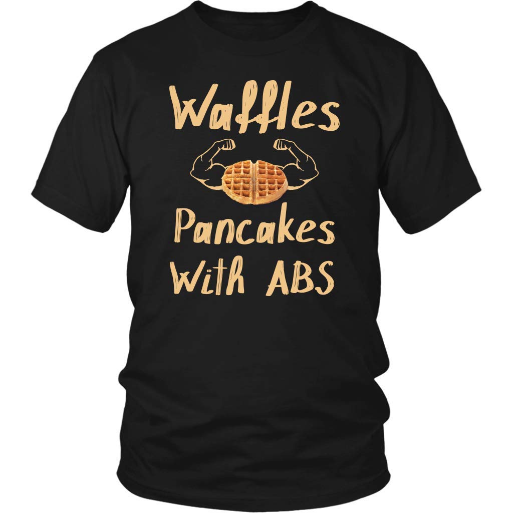 Funny Waffles vs Pancakes T-Shirt - Abs Design Humor - Perfect for Breakfast Lovers & Gym Enthusiasts