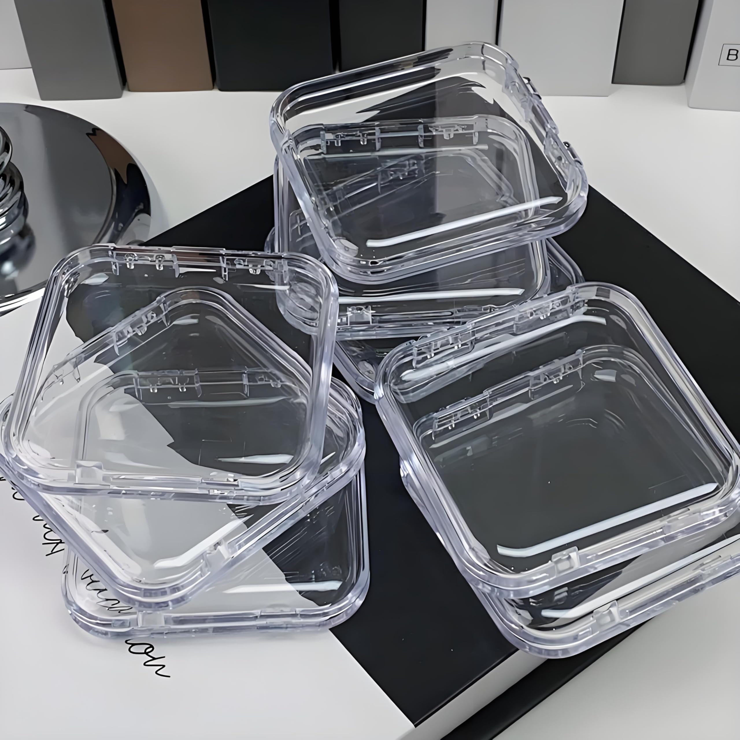 12 Pcs Clear Press On Nail Storage Box - False Nail Organizer Case with Double Sided Tape | Nail Art Display & Salon Business Supplies for Home & Professional Use