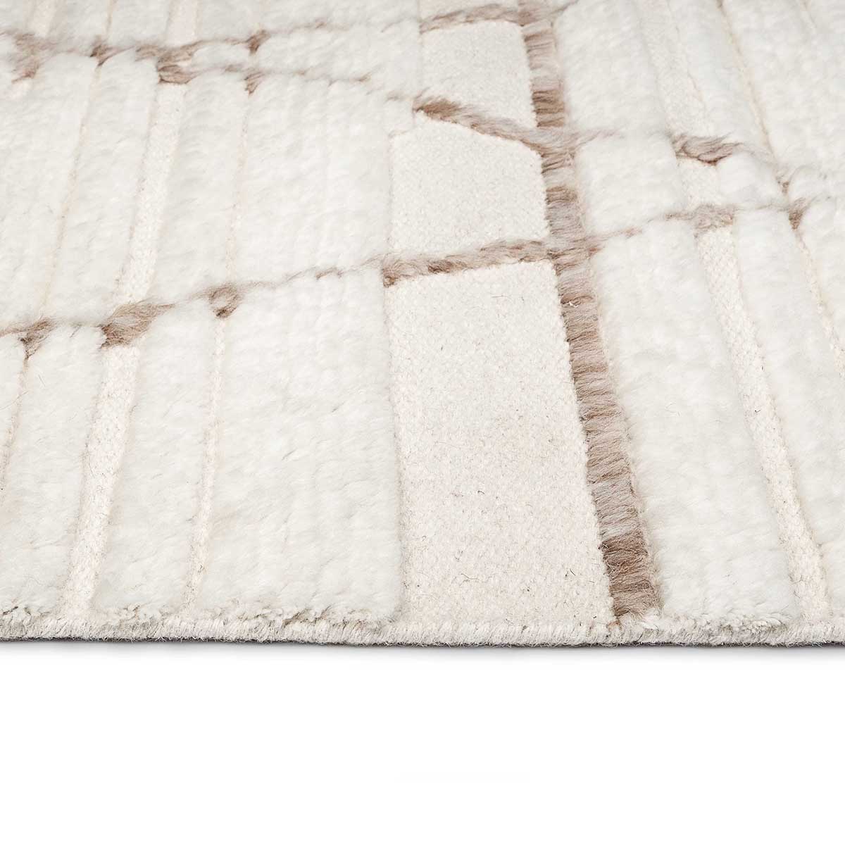 Leona Tribal Wool Shag Rug - Soft Bohemian Area Rug for Living Room, Bedroom & Nursery - Handmade Natural Fiber Floor Carpet for Cozy Home Decor