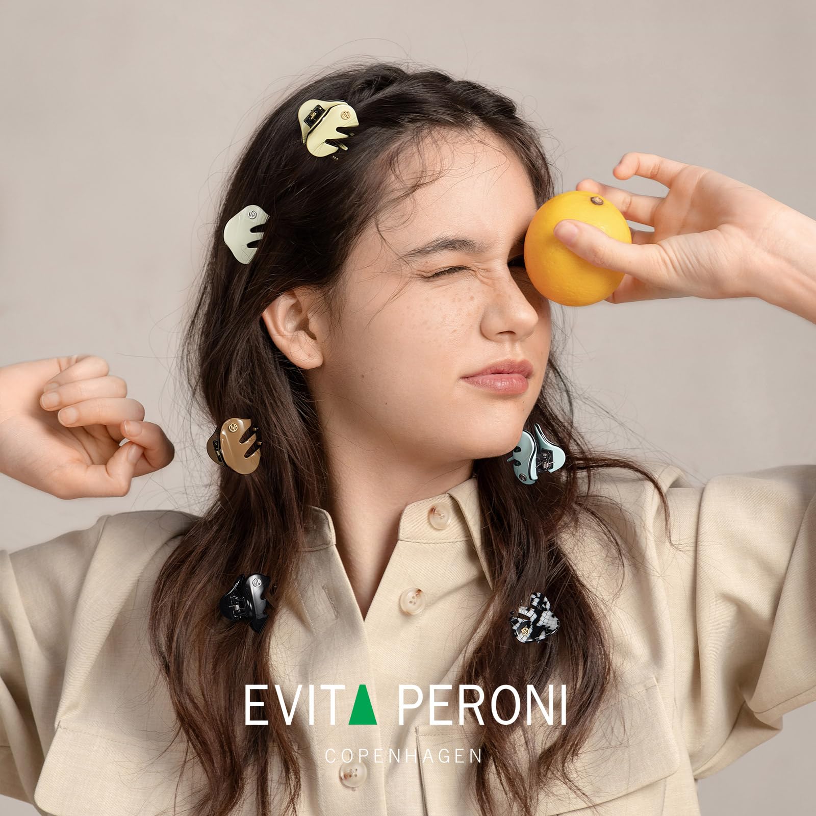 EVITA PERONI Small Claw Hair Clip Set - Colorful Mini Acetate Hair Clips for Women & Girls - Perfect for Ponytails, Buns & Everyday Hairstyles