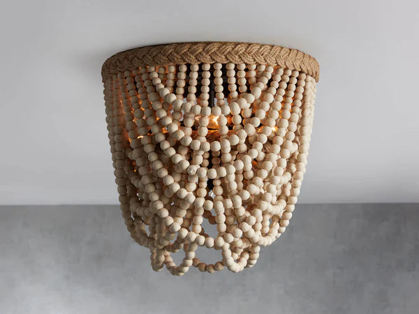 Ivory Cascade Flushmount Ceiling Light - Modern Elegant Lighting for Bedroom, Living Room & Hallway