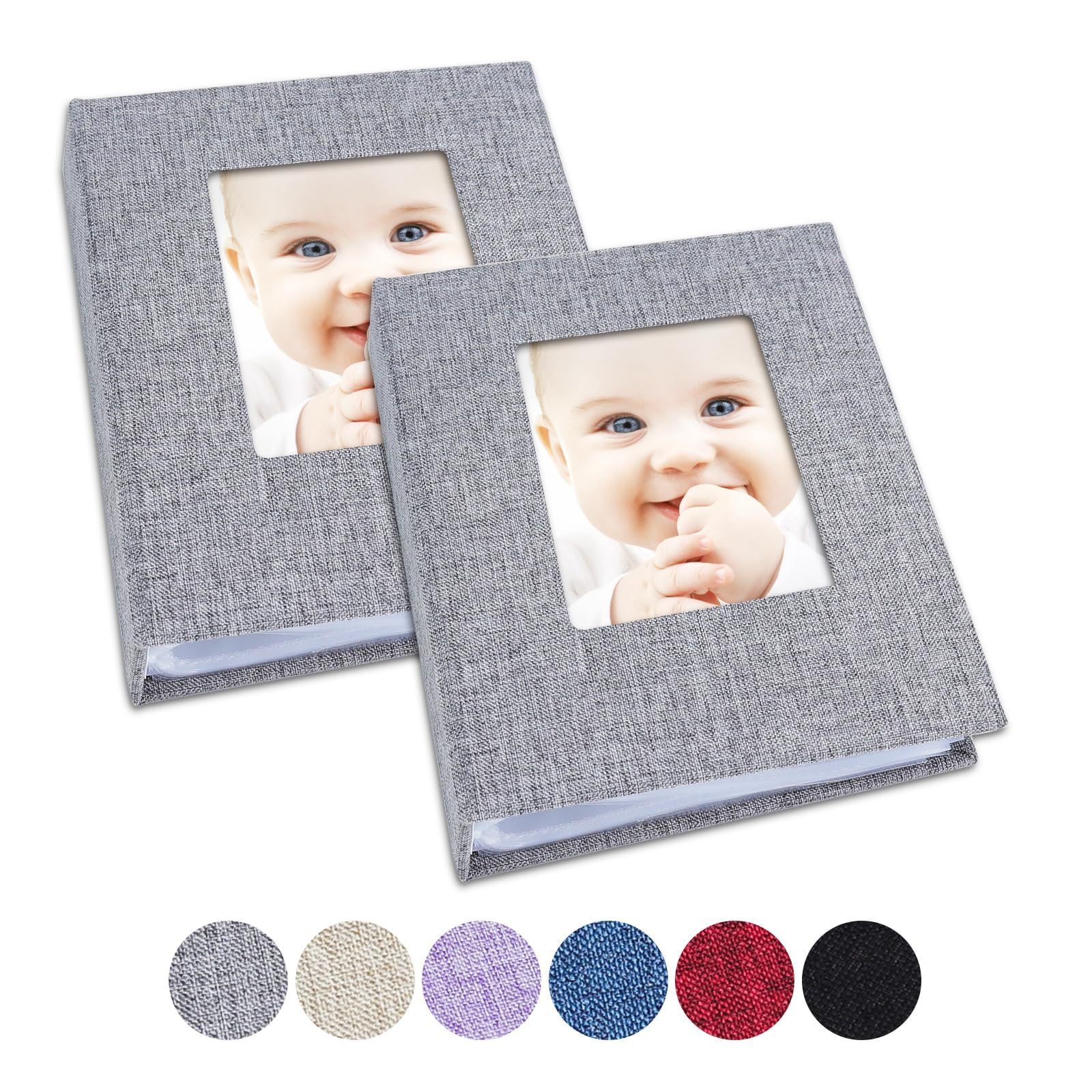 Vienrose Small Photo Album 4x6 Inches, 2 Pack Linen Cover Mini Photo Book, 26-Page Holds 52 Pictures - Perfect for Baby Photos, Artwork, Postcards & Memory Keepsakes | Great for Scrapbooking, Travel Memories & Gift Giving