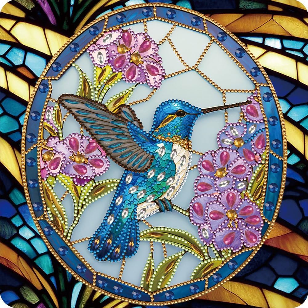 5D Diamond Painting Kit for Adults Beginners - Special Shape Hummingbird Crystal Rhinestones Art, 12x12 Inch DIY Wall Decor, Home Decoration Gift (Perfect for Relaxation, Stress Relief & Creative Hobbies)