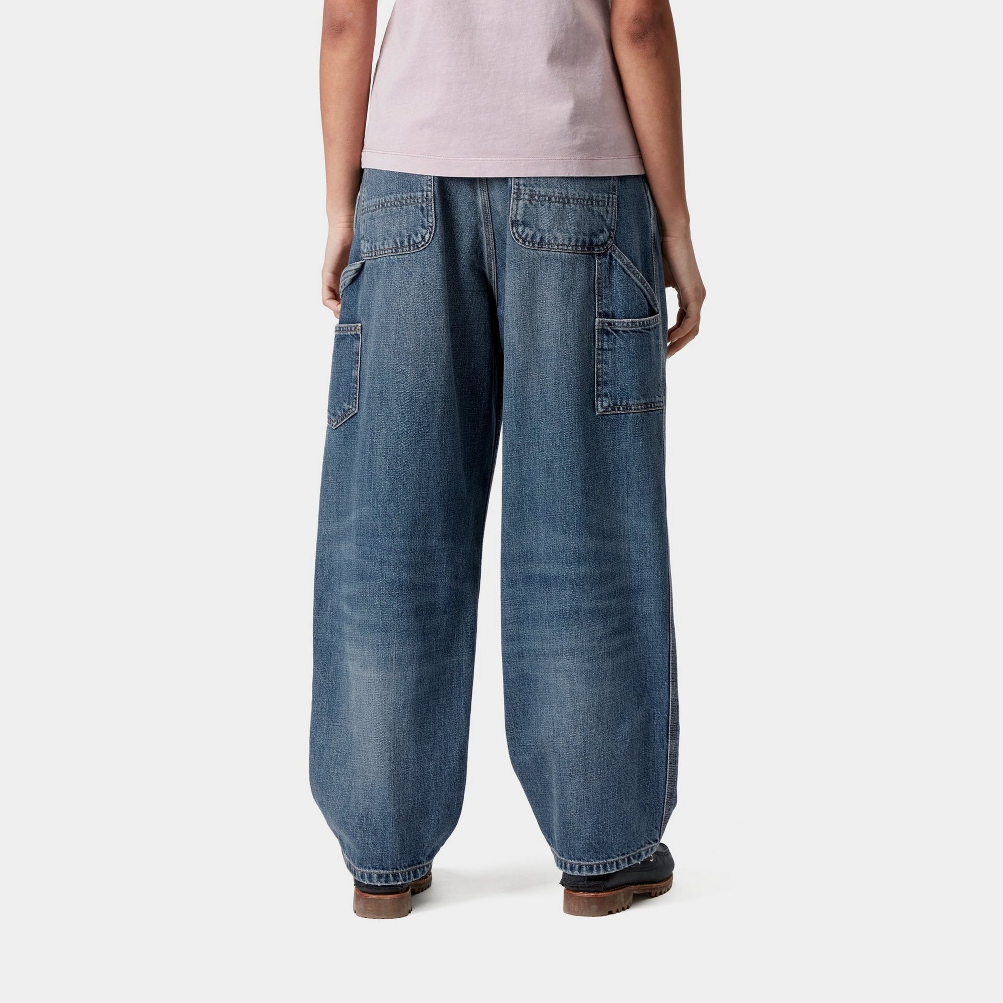 Women's Brandon Single Knee Distressed Denim Pants - Dark Blue Used Wash | Stylish & Comfortable for Casual Outings, Work & Everyday Wear