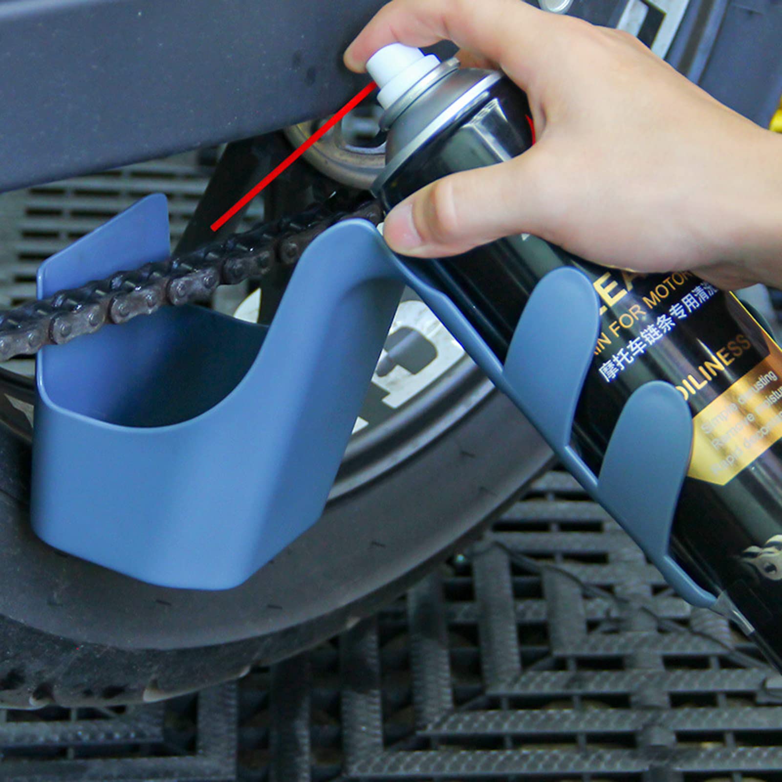 **Motorcycle Chain Cleaner Kit - Splash-Proof Oil Storage Box & Cleaning Tools for Bicycle & Motorcycle Maintenance - Perfect for Garage, Workshop & DIY Bike Care**