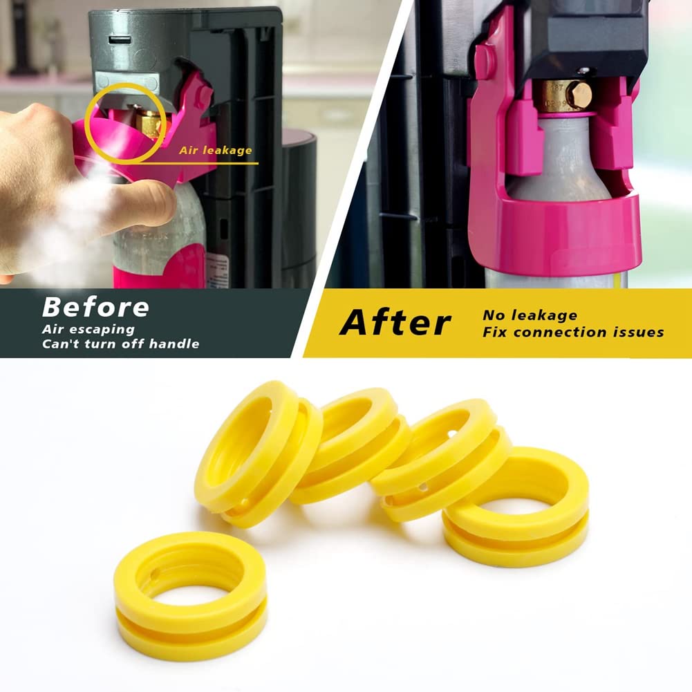 5Pcs O-Ring Gaskets for CO2 Cylinder Exchange & Carbonator - Compatible with New Maker & Pink Cylinder - Perfect for Home Brewing, Soda Makers, and Beverage Dispensing Systems