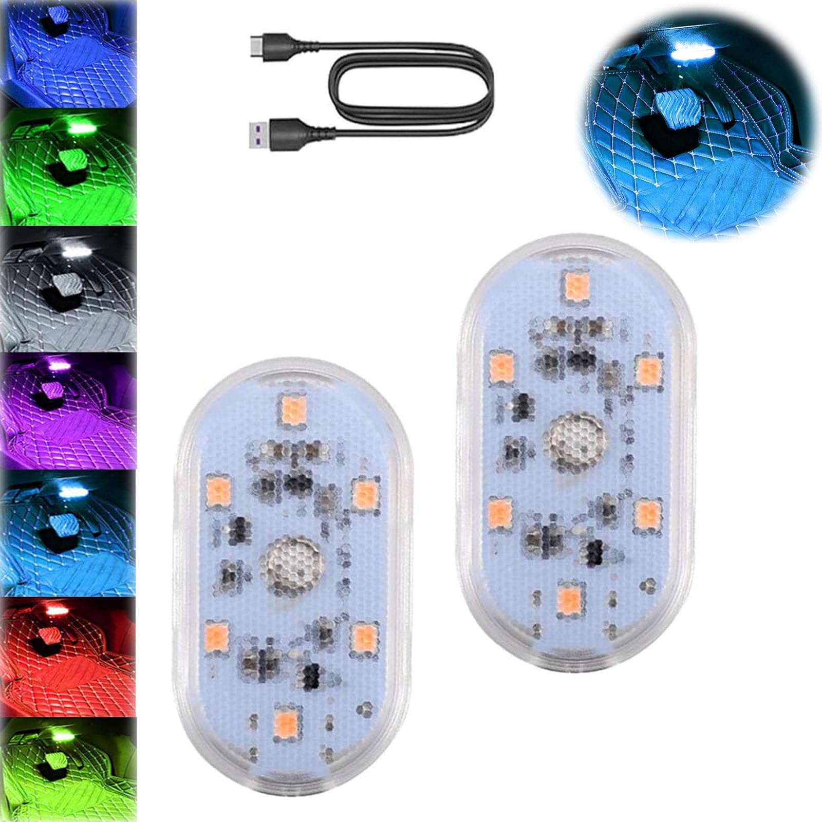 Onevzn Wireless LED Interior Car Lights - Universal Fit for All Vehicle Models | Enhance Ambience for Night Driving & Custom Car Decor